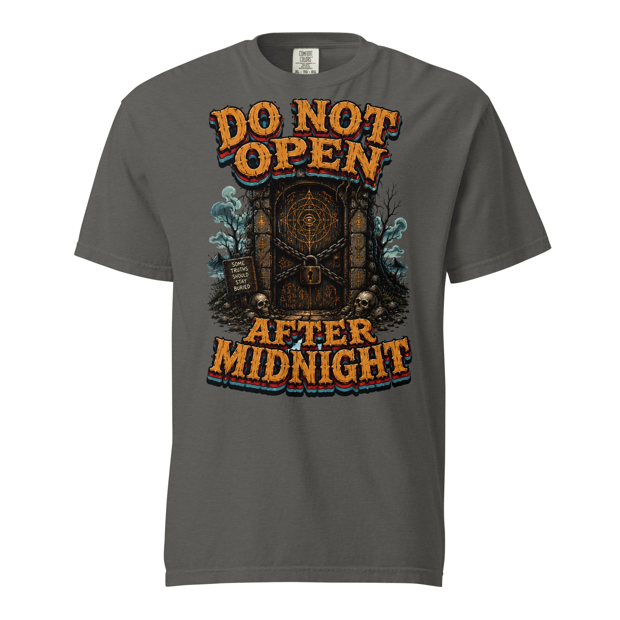 Do Not Open After Midnight Horror Mystery Garment-Dyed Heavyweight Tee by printfluence.net