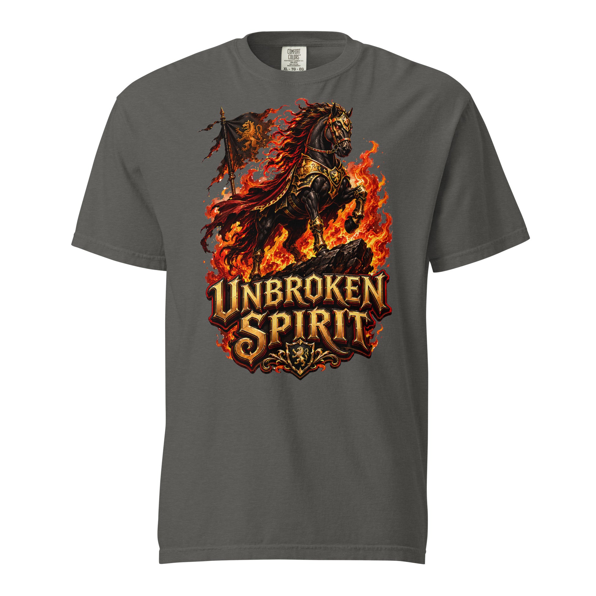 Unbroken Spirit Horse Heavyweight Unisex Tee – Ultimate Horse Lovers Edition by printfluence.net