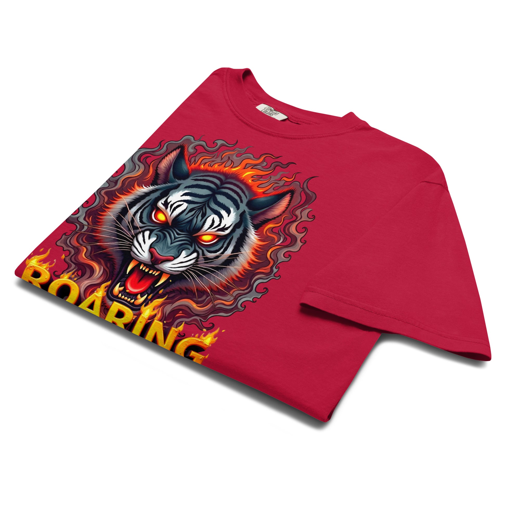 Unisex garment-dyed heavyweight t-shirt - Roaring Power Tiger Heavyweight Tee – Fierce Garment-Dyed Unisex by printfluence.net