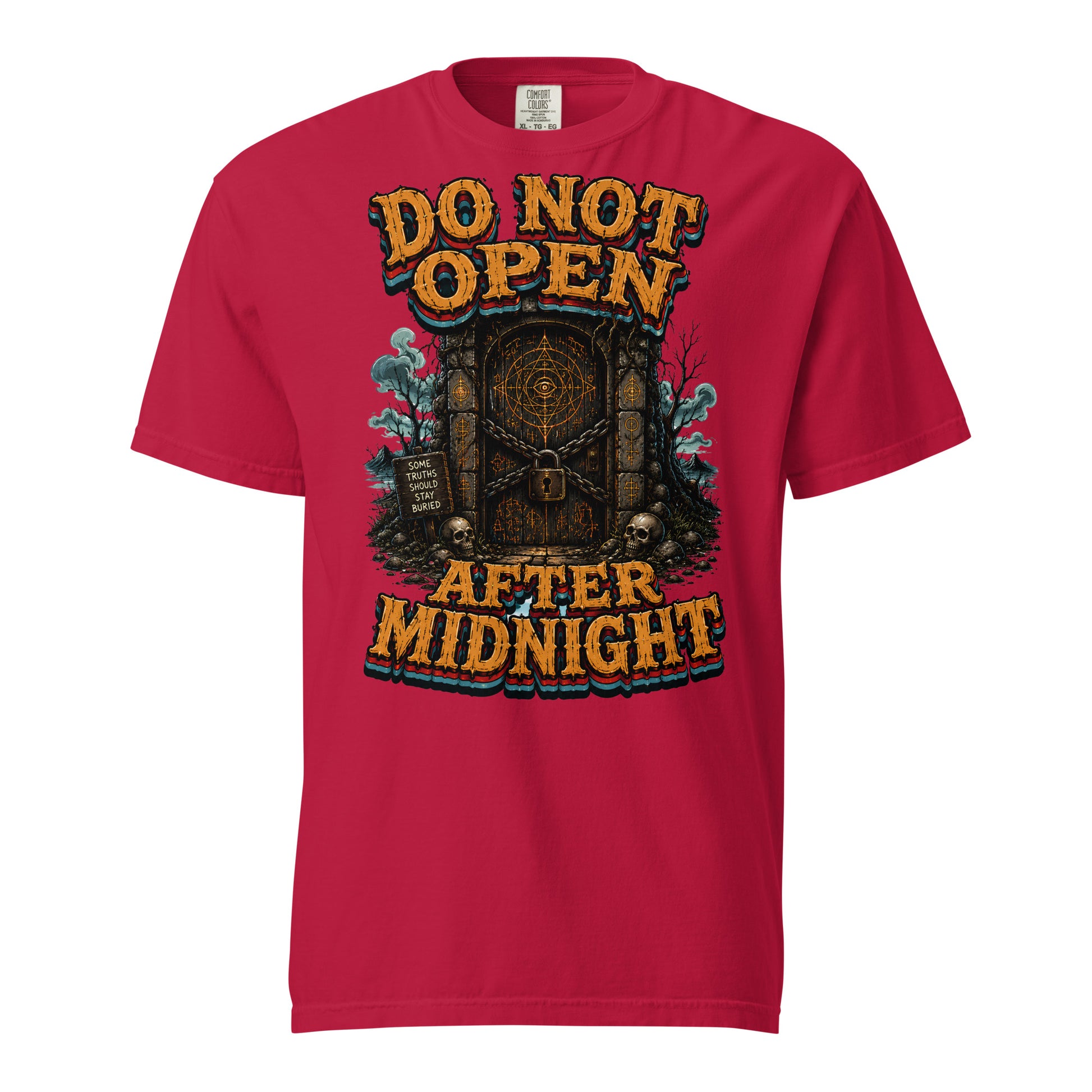 Do Not Open After Midnight Horror Mystery Garment-Dyed Heavyweight Tee by printfluence.net