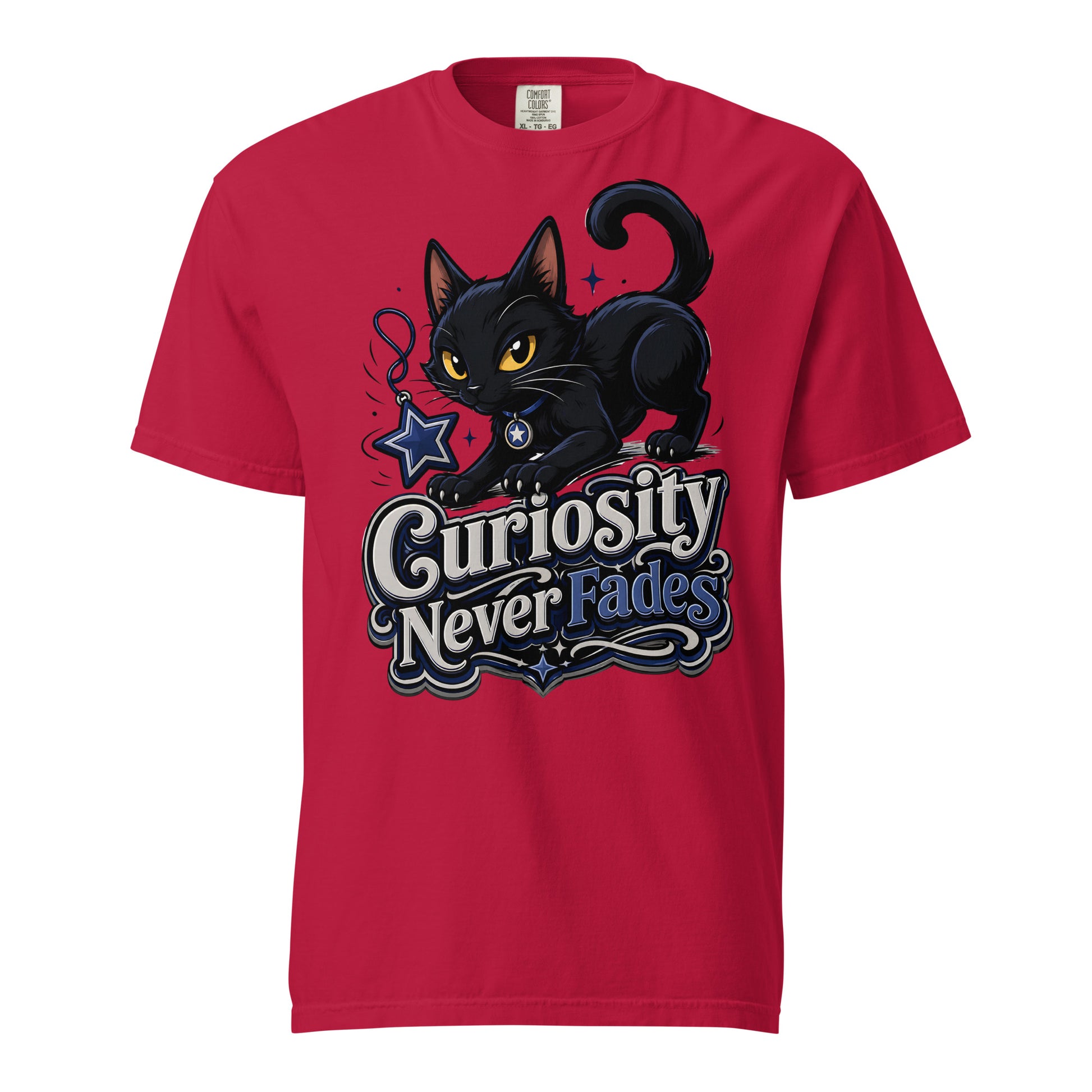 Curiosity Never Fades Cat Lovers Heavyweight Tee by printfluence.net