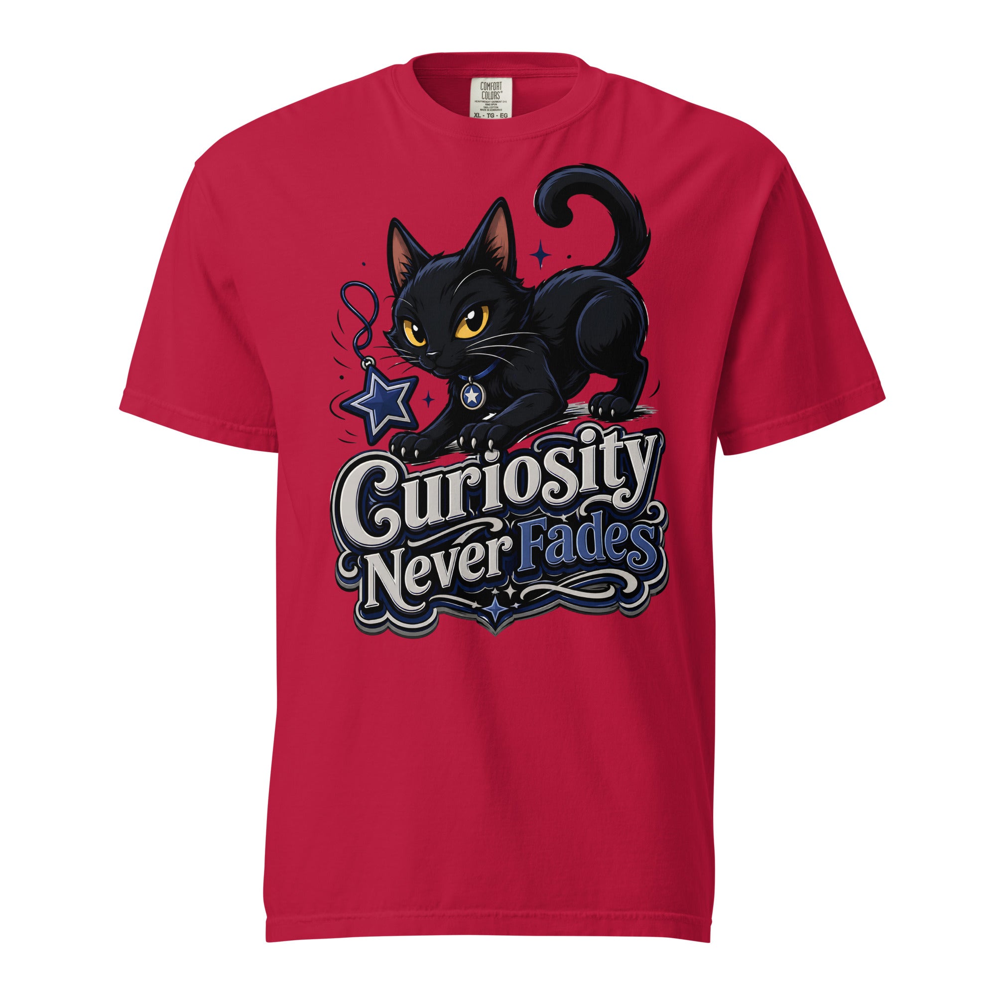 Curiosity Never Fades Cat Lovers Heavyweight Tee by printfluence.net