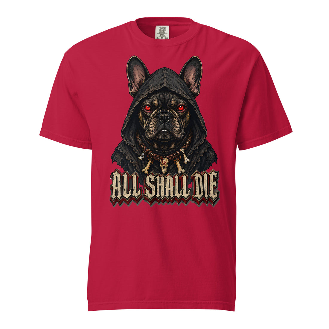 Gothic Frenchie Heavyweight Tee - French Bulldog Lovers Dark Graphic T-Shirt T-1 by printfluence.net