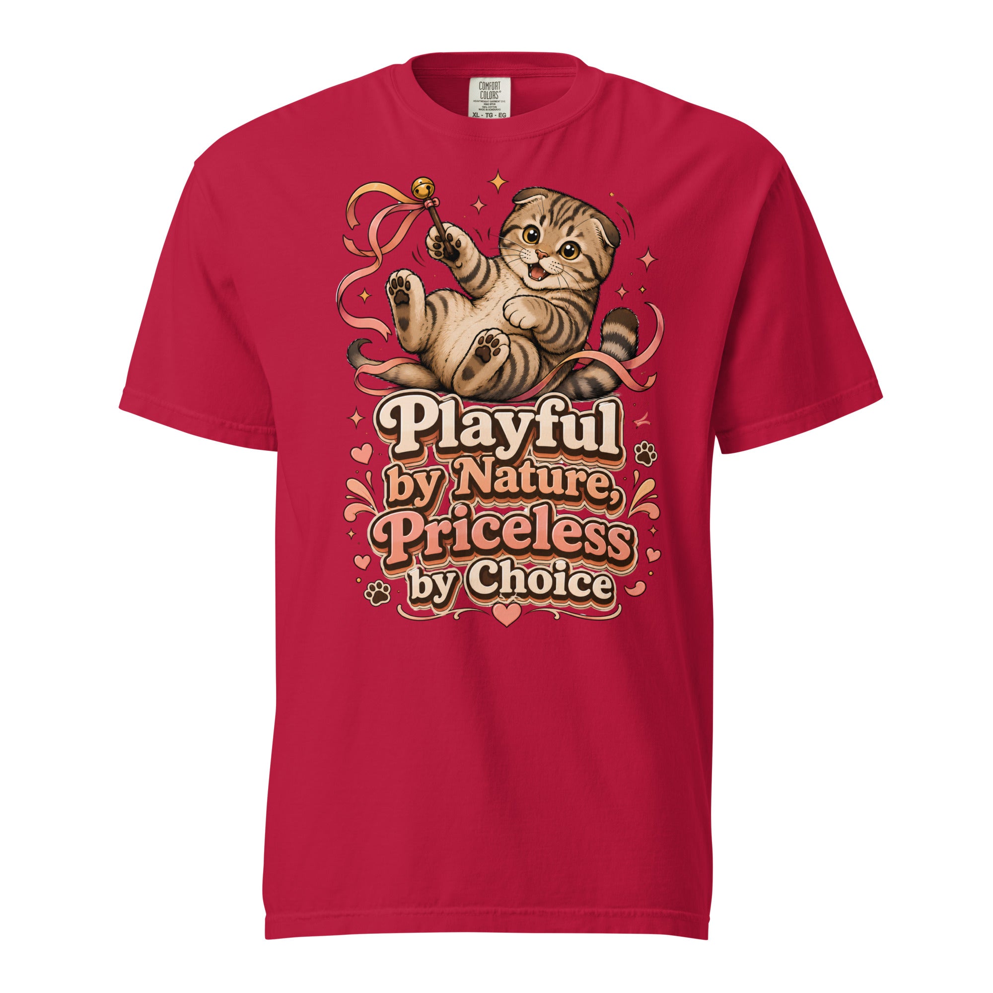 Cat Lovers Unisex Garment-Dyed Heavyweight T-Shirt "Playful by Nature, Priceless by Choice" by printfluence.net