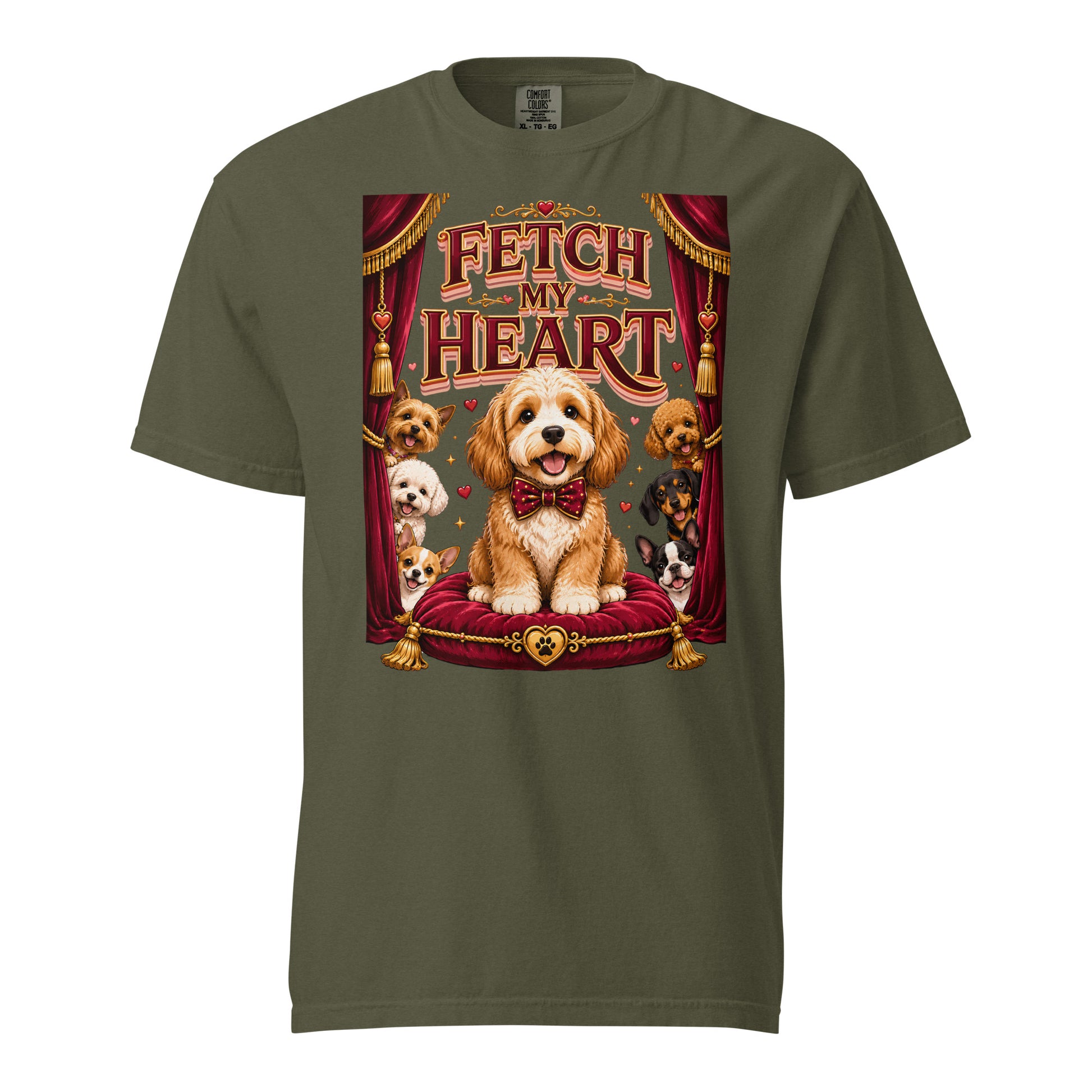 Elite Fetch My Heart - Premium Luxury Dog Lovers Garment-Dyed Heavyweight T-Shirt by printfluence.net
