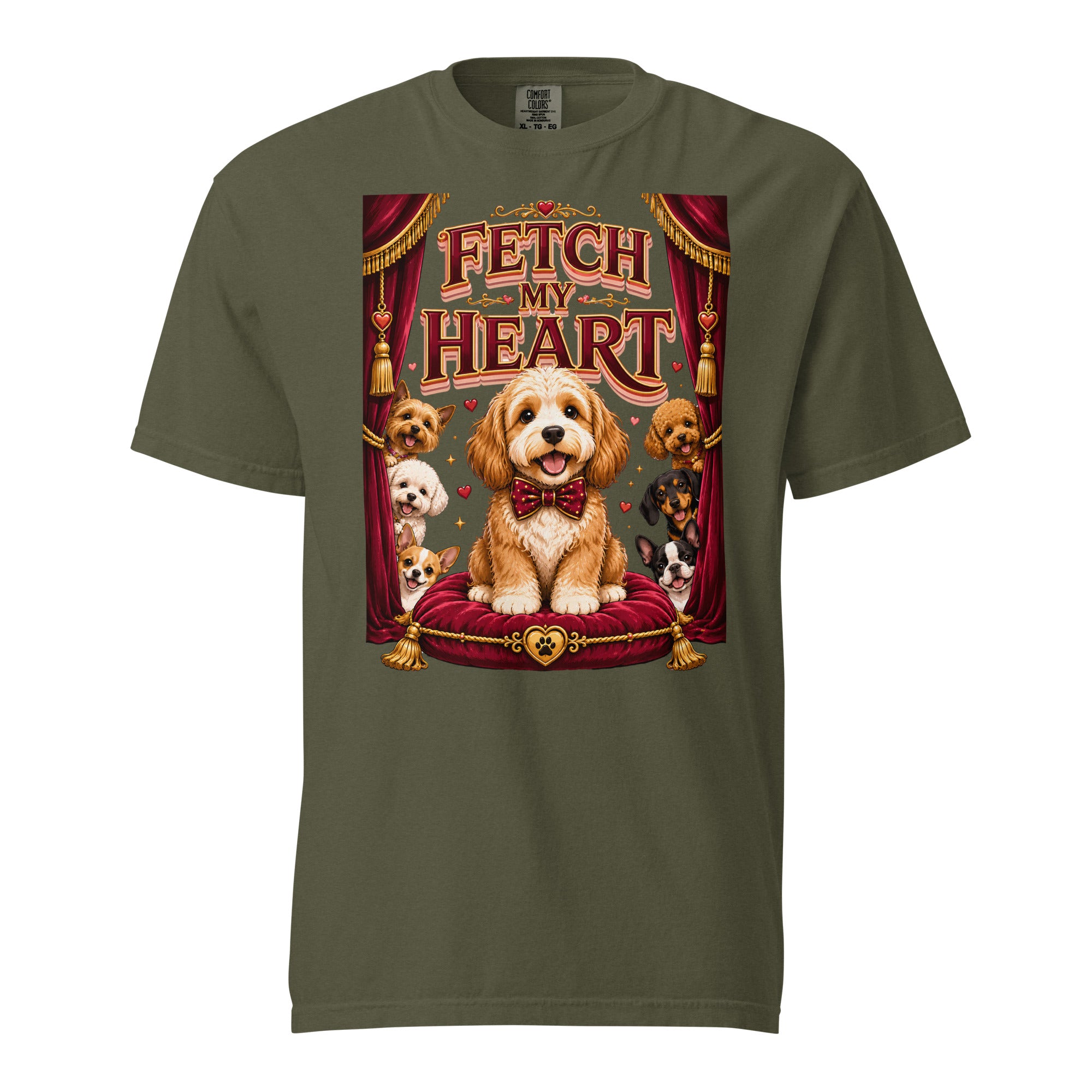 Elite Fetch My Heart - Premium Luxury Dog Lovers Garment-Dyed Heavyweight T-Shirt by printfluence.net
