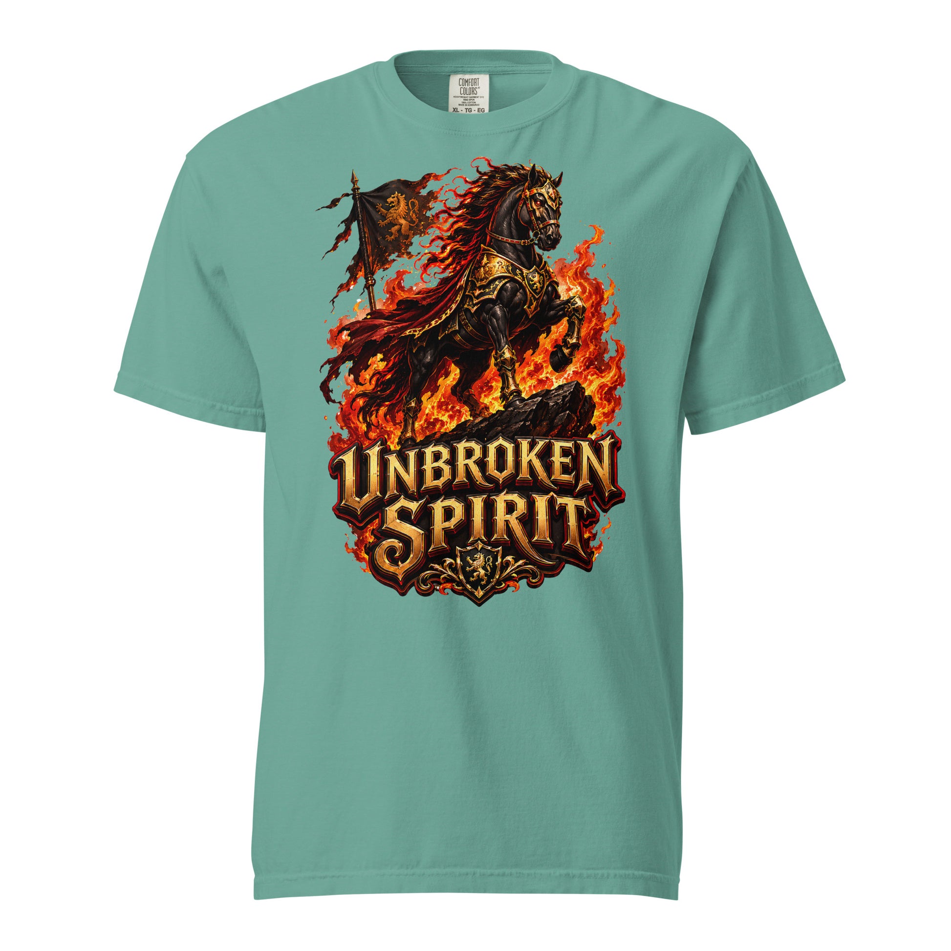 Unbroken Spirit Horse Heavyweight Unisex Tee – Ultimate Horse Lovers Edition by printfluence.net