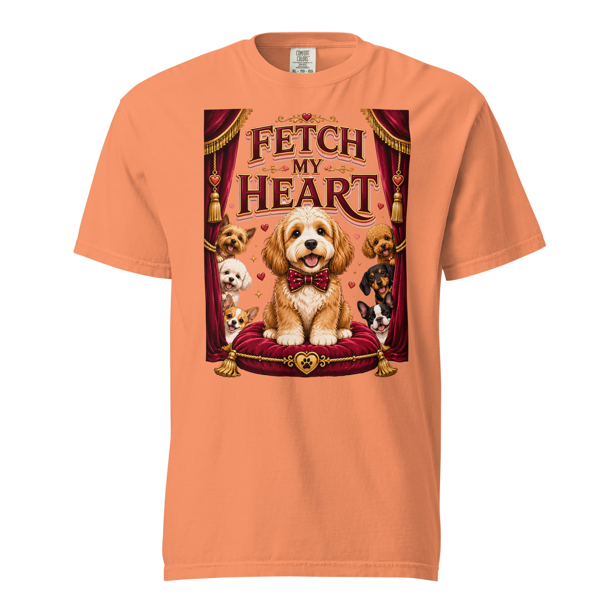 Elite Fetch My Heart - Premium Luxury Dog Lovers Garment-Dyed Heavyweight T-Shirt by printfluence.net