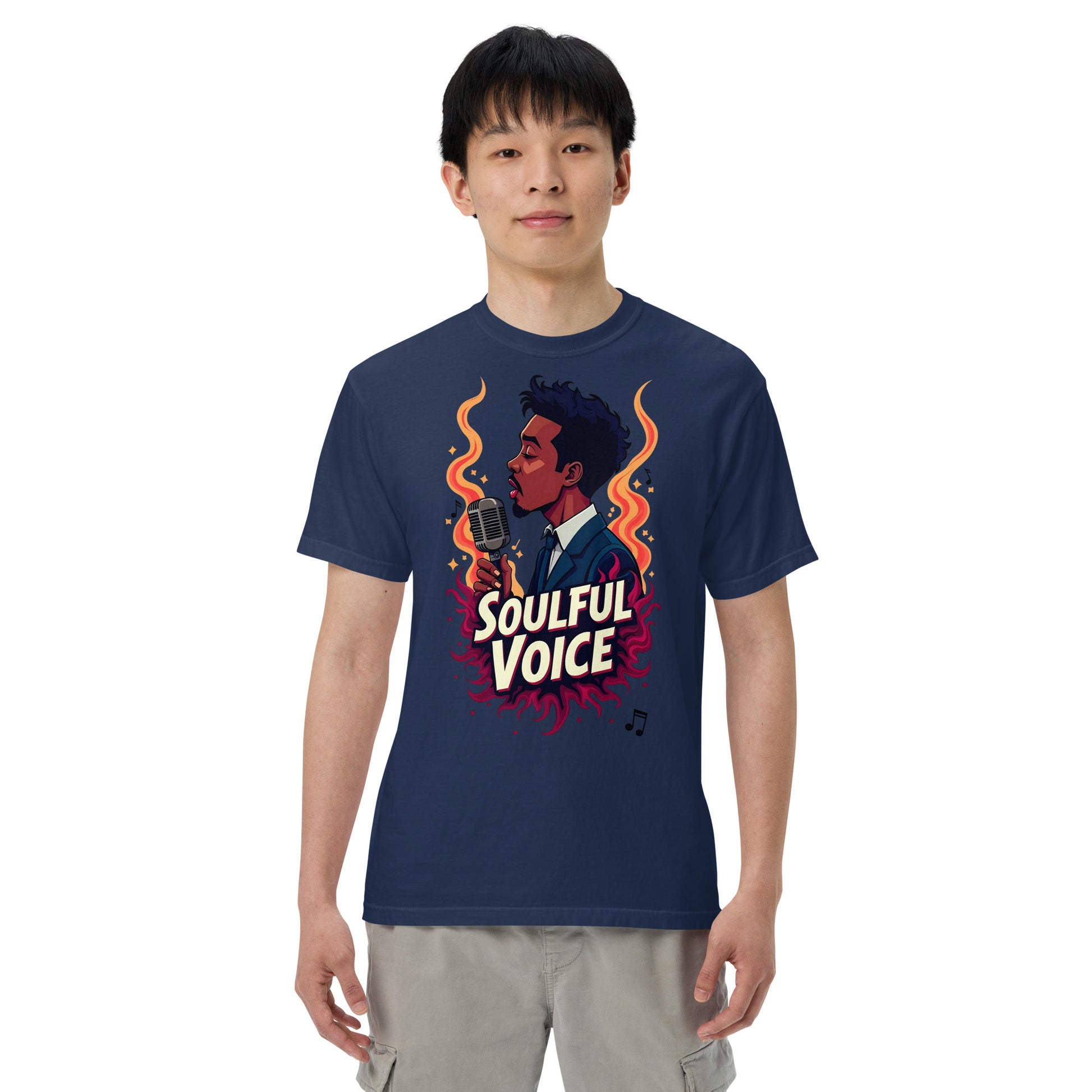 Unisex garment-dyed heavyweight t-shirt - Fire Soul T-Shirt – Unisex Singer Fiery Stage Graphic Tee by printfluence.net