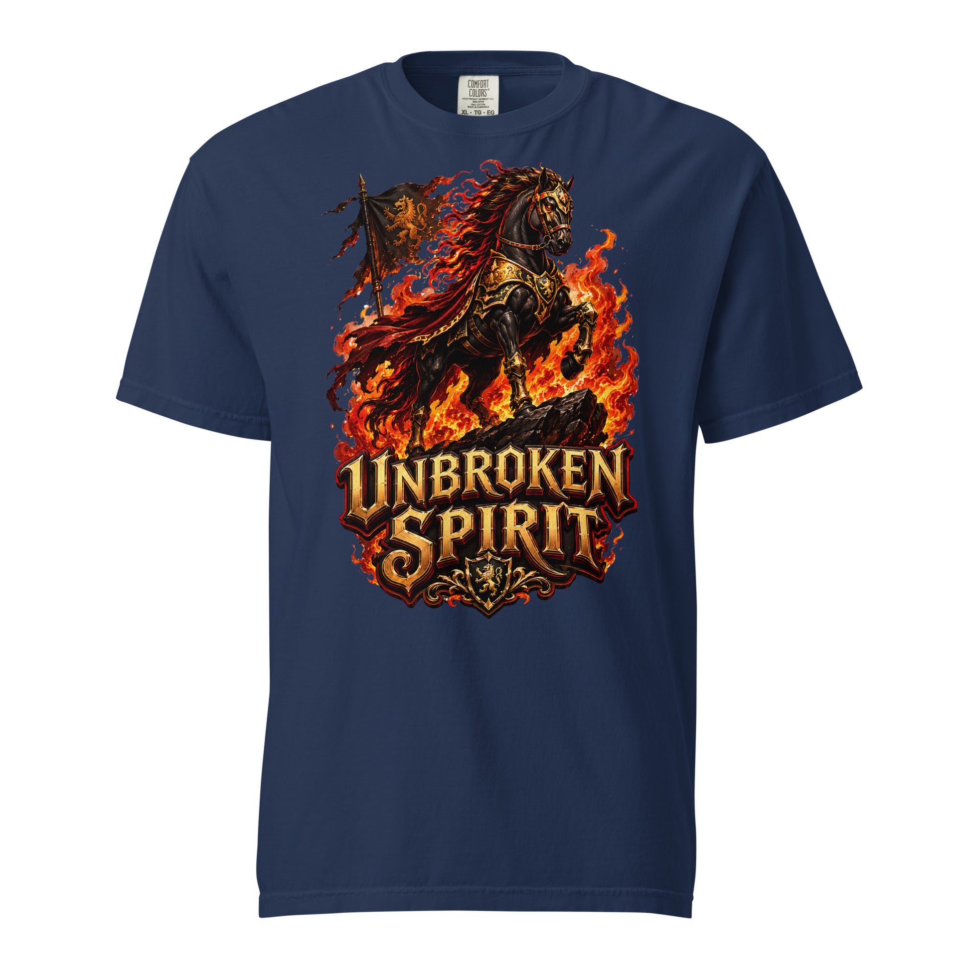 Unbroken Spirit Horse Heavyweight Unisex Tee – Ultimate Horse Lovers Edition by printfluence.net
