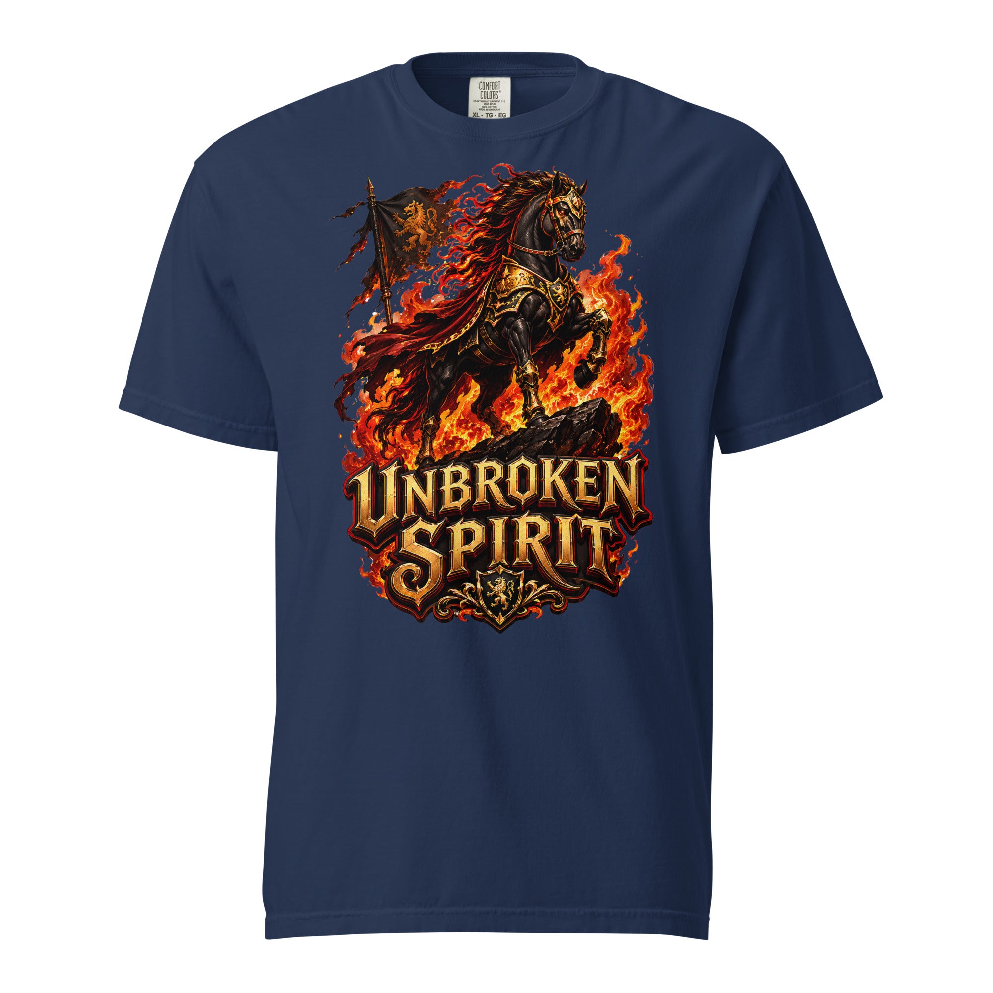 Unbroken Spirit Horse Heavyweight Unisex Tee – Ultimate Horse Lovers Edition by printfluence.net