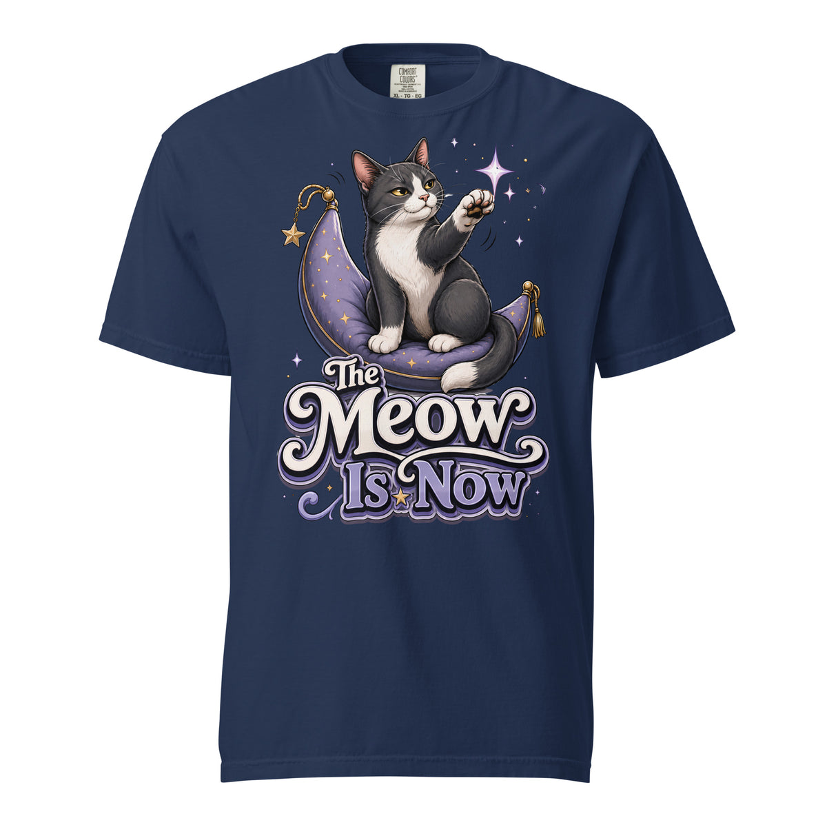 Cat Lovers "The Meow Is Now" Garment-Dyed Heavyweight T-Shirt by printfluence.net