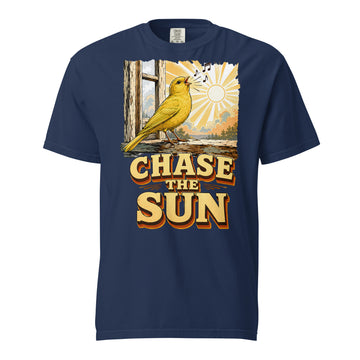 Vintage Chase The Sun Faded Oversized Tee - Retro Canary Lovers T-Shirt T-1 by printfluence.net