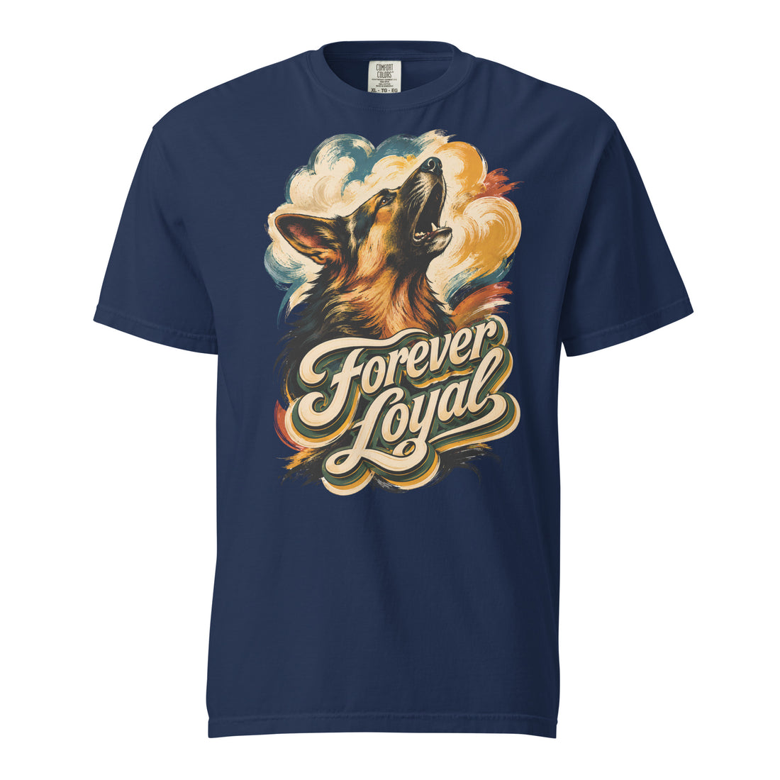 Forever Loyal Graphic Heavyweight T-Shirt | Vintage German Shepherd Unisex Tee T-1 by printfluence.net
