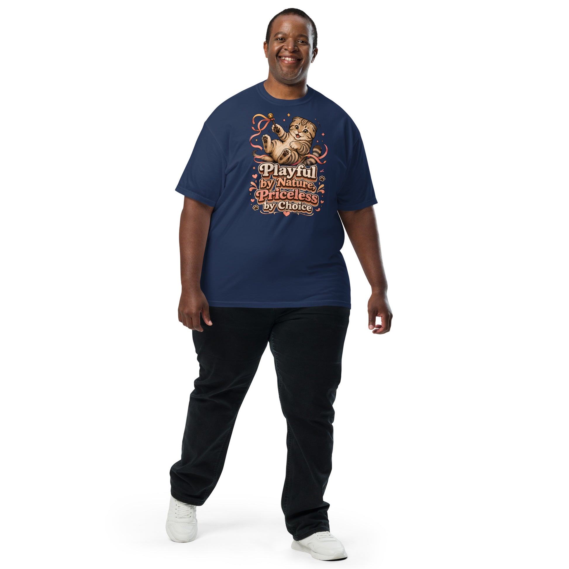 Cat Lovers Unisex Garment-Dyed Heavyweight T-Shirt "Playful by Nature, Priceless by Choice" by printfluence.net