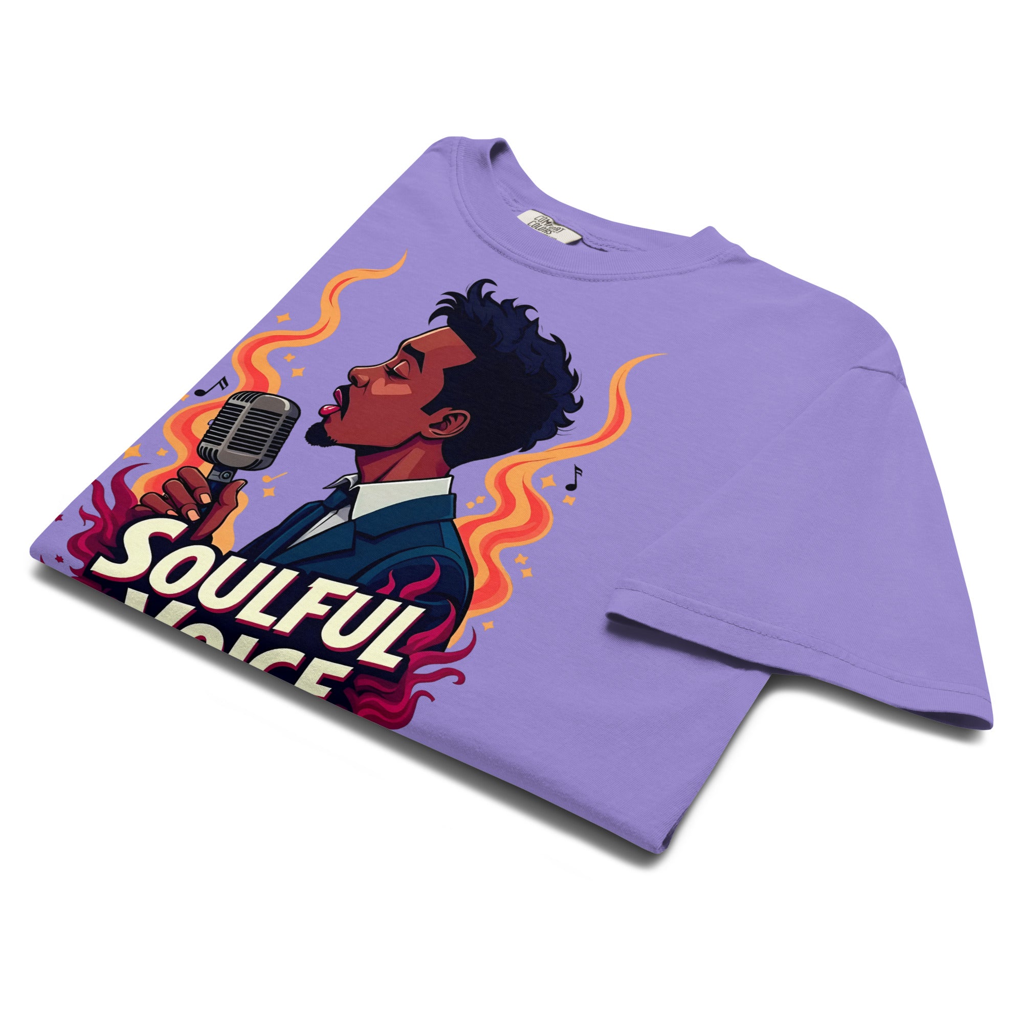 Unisex garment-dyed heavyweight t-shirt - Fire Soul T-Shirt – Unisex Singer Fiery Stage Graphic Tee by printfluence.net