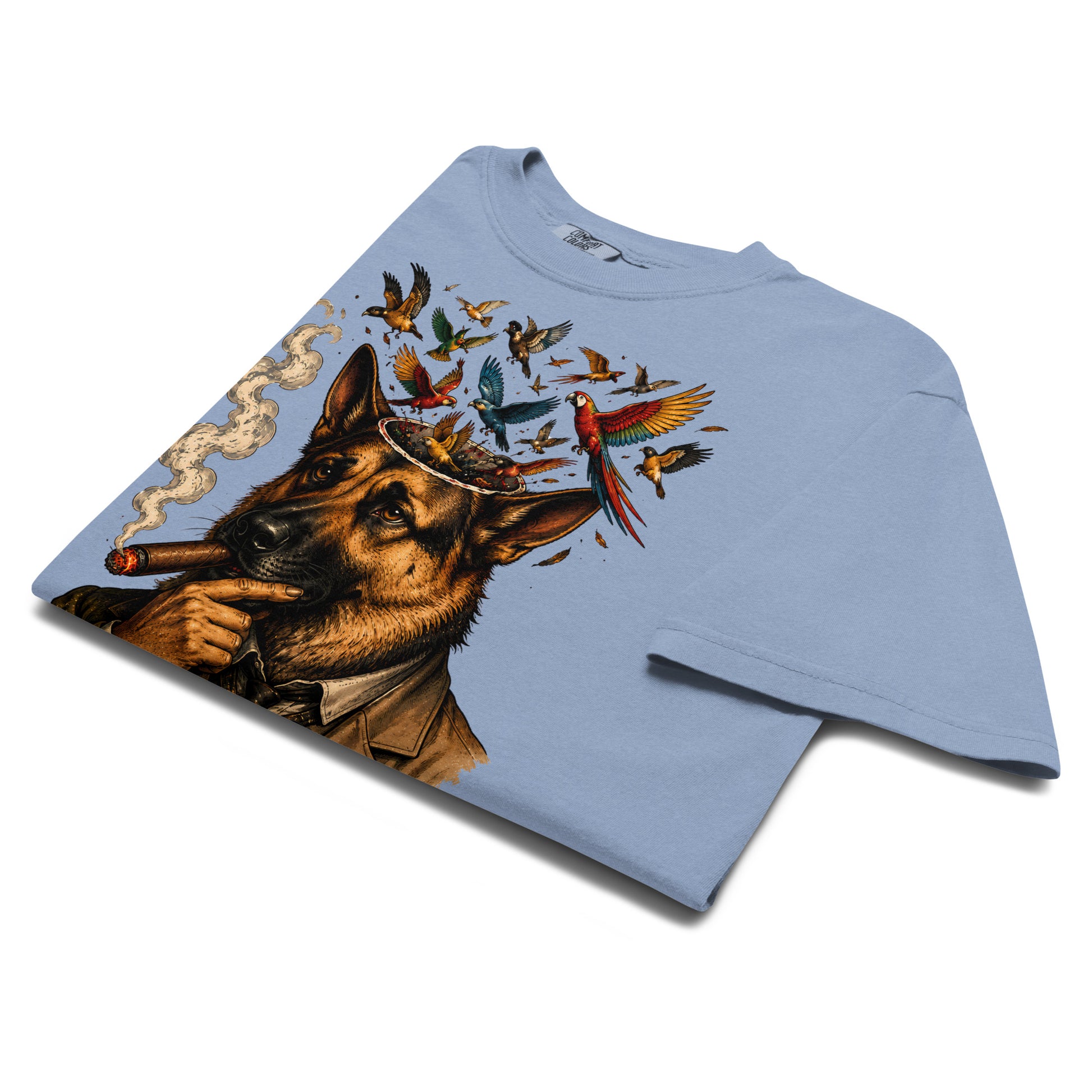 German Shepherd Lovers Unisex Garment-Dyed Heavyweight T-Shirt | "What Is Betrayal?" Philosophical Graphic Tee by printfluence.net