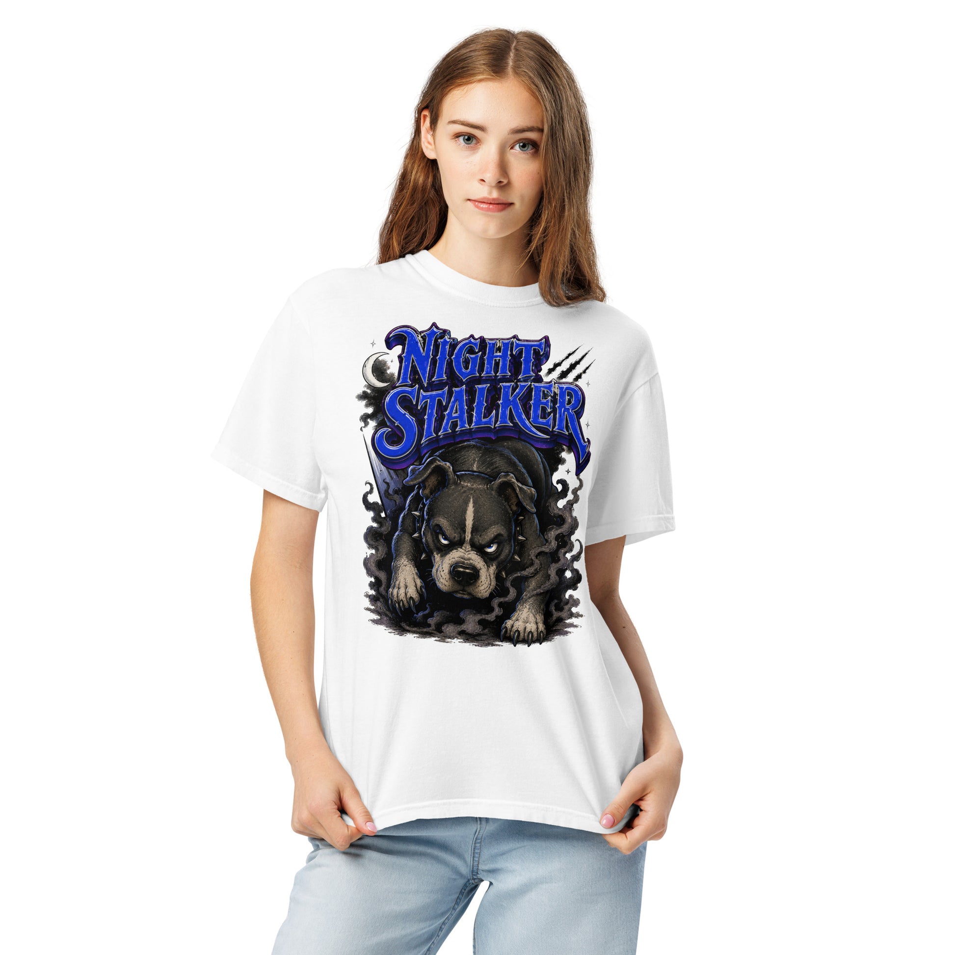 Pitbull Lovers | Unisex Garment-Dyed Heavyweight T-Shirt - Night Stalker by printfluence.net