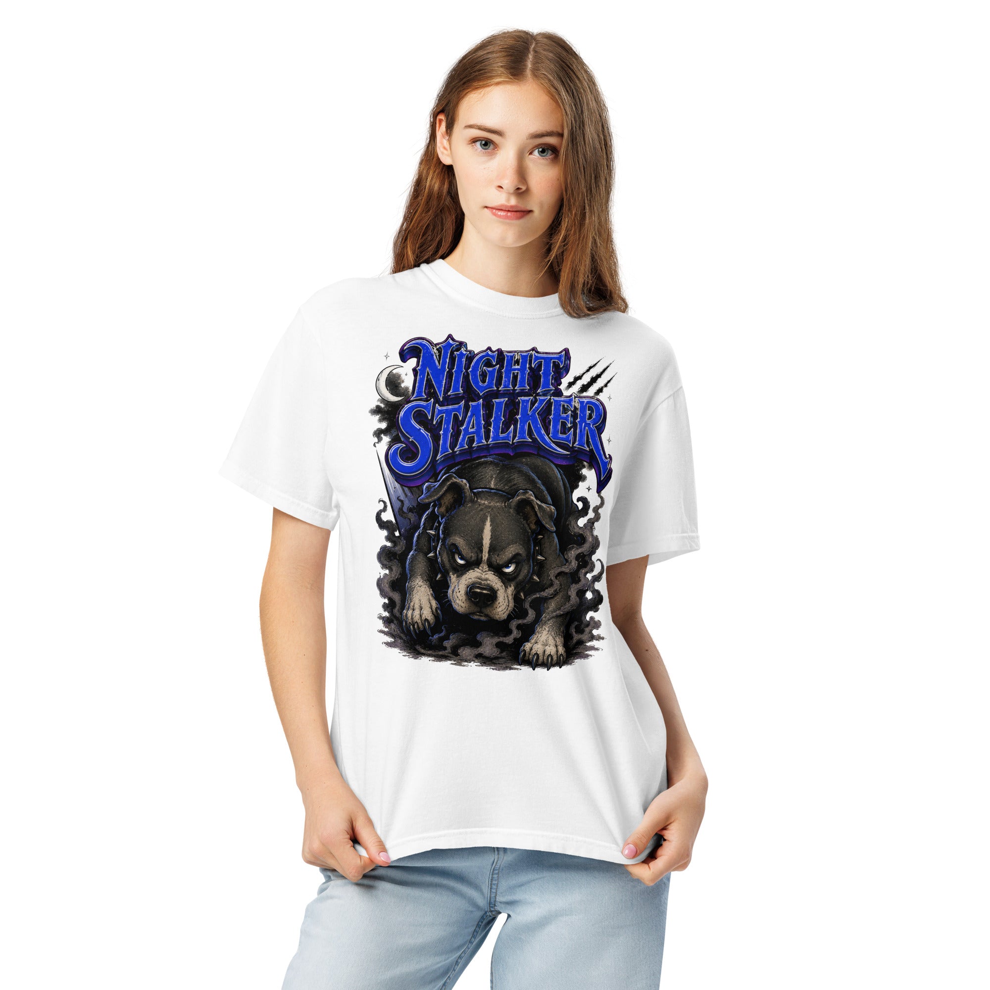 Pitbull Lovers | Unisex Garment-Dyed Heavyweight T-Shirt - Night Stalker by printfluence.net