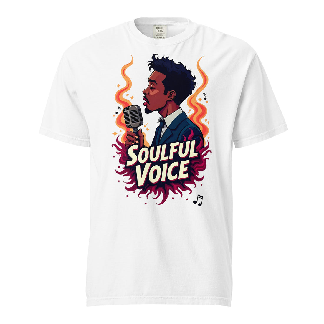 Unisex garment-dyed heavyweight t-shirt - Fire Soul T-Shirt – Unisex Singer Fiery Stage Graphic Tee by printfluence.net