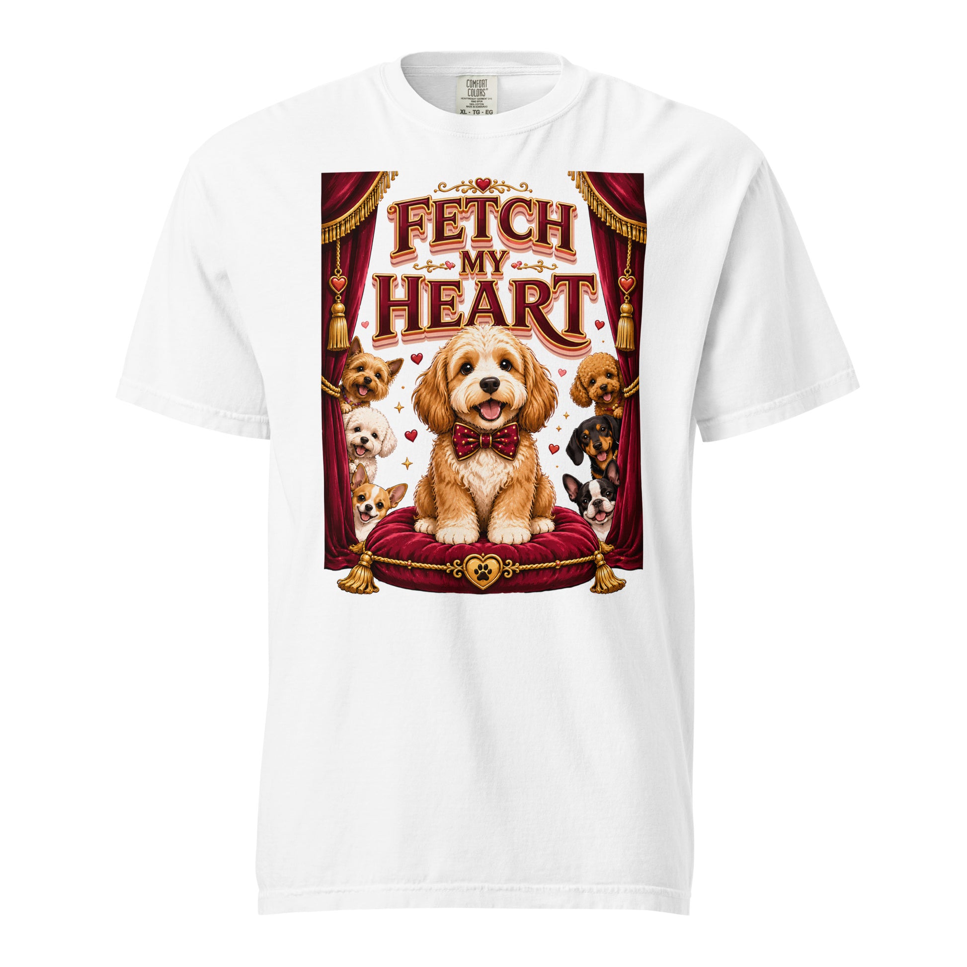 Elite Fetch My Heart - Premium Luxury Dog Lovers Garment-Dyed Heavyweight T-Shirt by printfluence.net