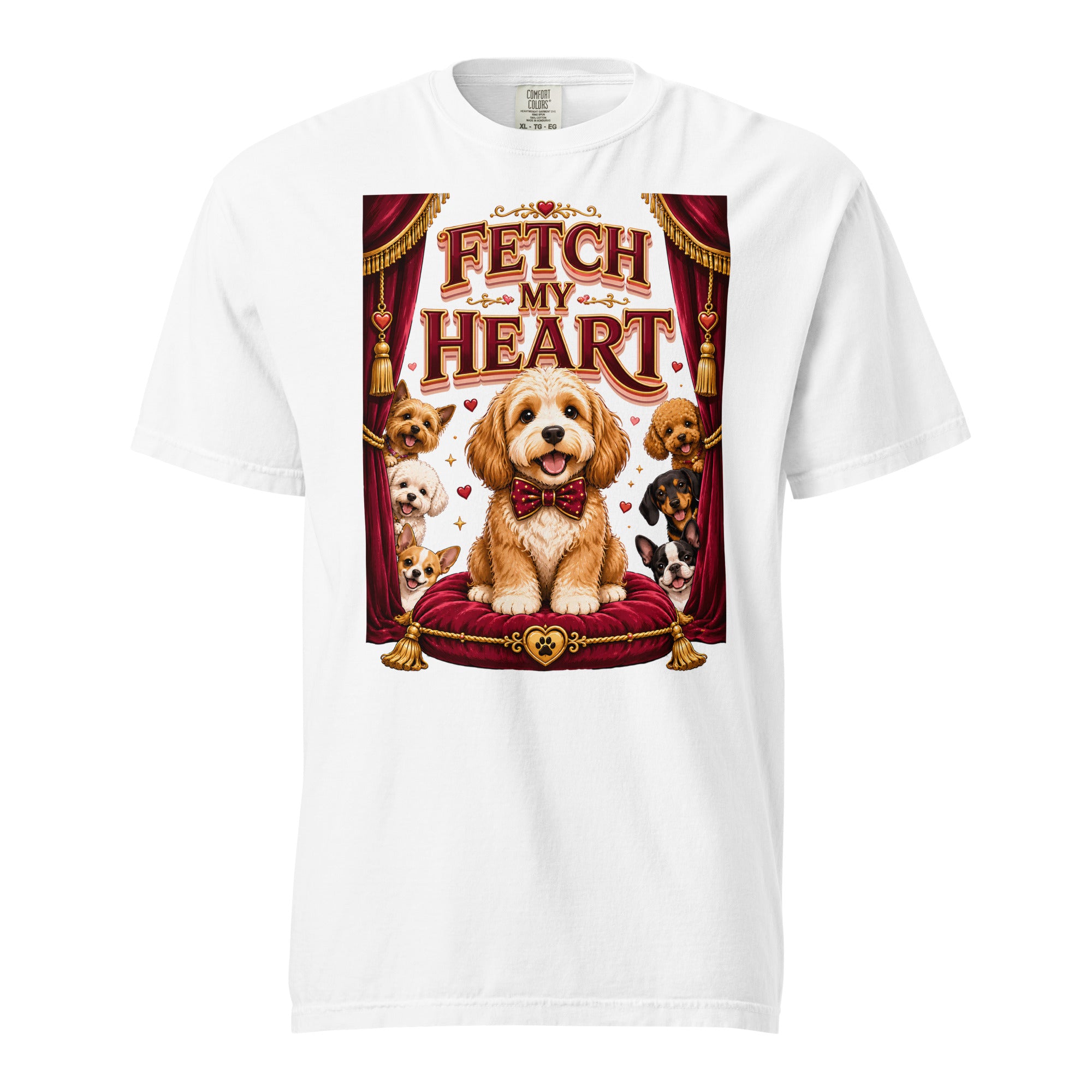 Elite Fetch My Heart - Premium Luxury Dog Lovers Garment-Dyed Heavyweight T-Shirt by printfluence.net