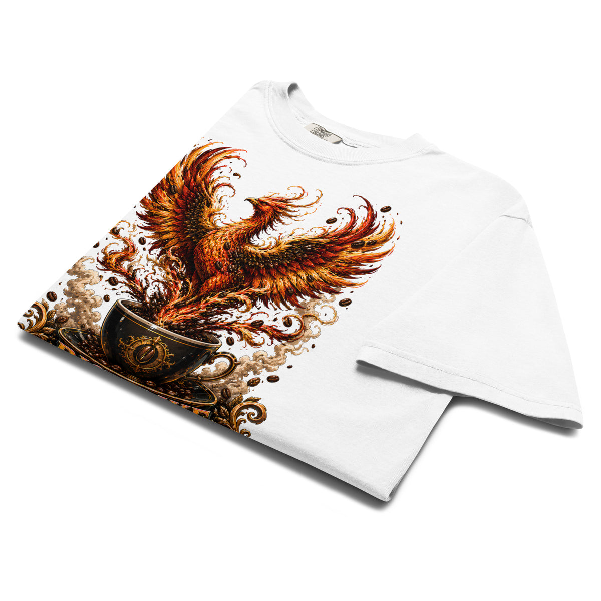 Coffee Lovers Unisex Garment-Dyed Heavyweight T-shirt Rise Like Coffee – Epic Phoenix Graphic Tee by printfluence.net