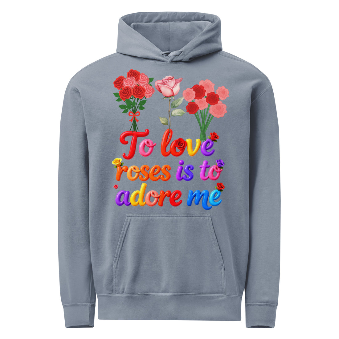 Unisex garment-dyed hoodie - Elite Rose Love Hoodie – Luxury for Visionary Tastemakers by printfluence.net