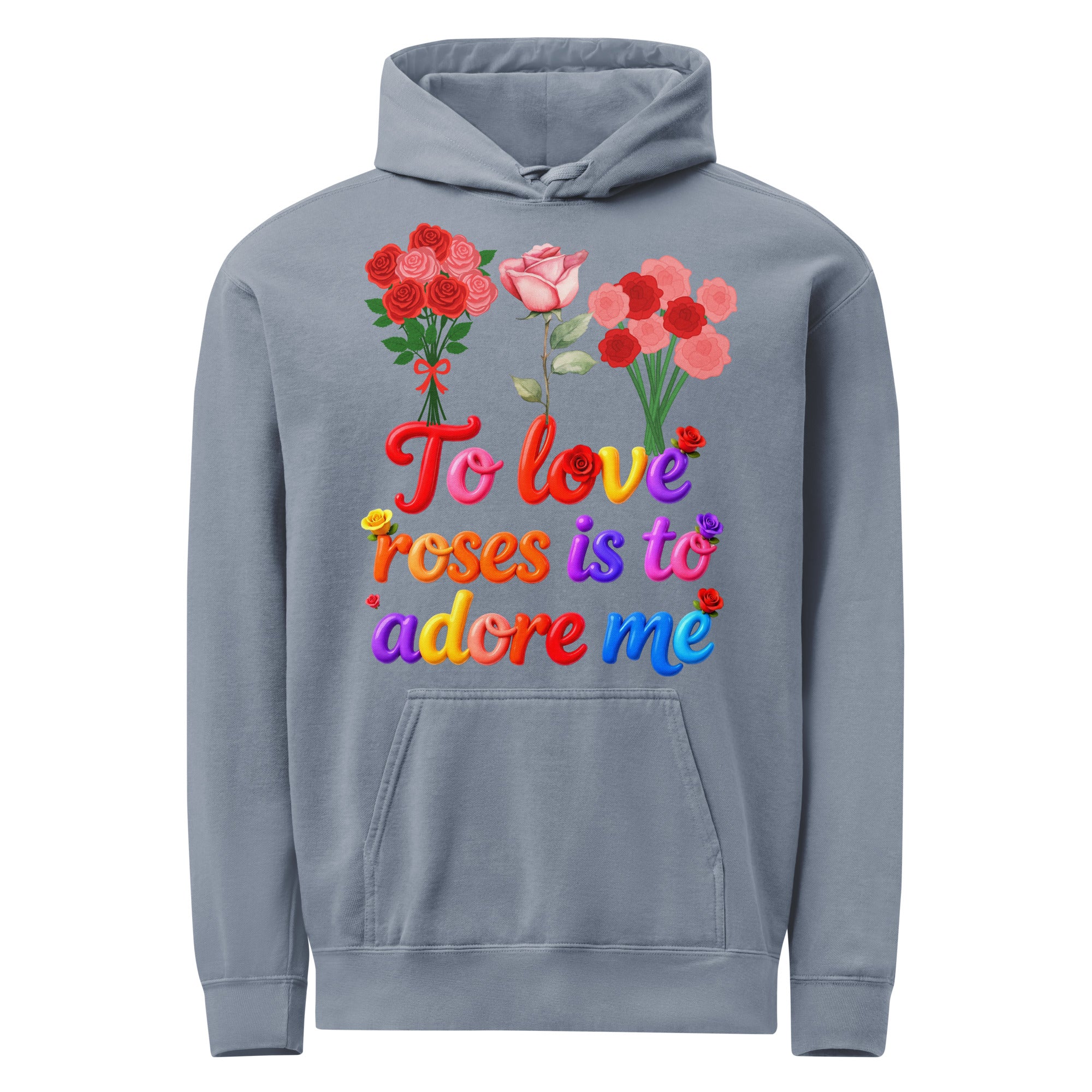 Unisex garment-dyed hoodie - Elite Rose Love Hoodie – Luxury for Visionary Tastemakers by printfluence.net