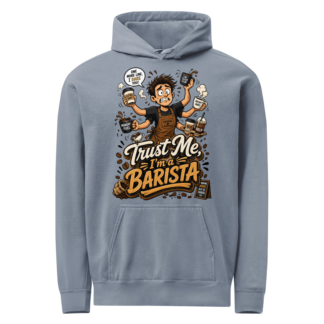 Coffee Lovers Unisex Garment-Dyed Hoodie - Emotionally Attached To Coffee! by printfluence.net