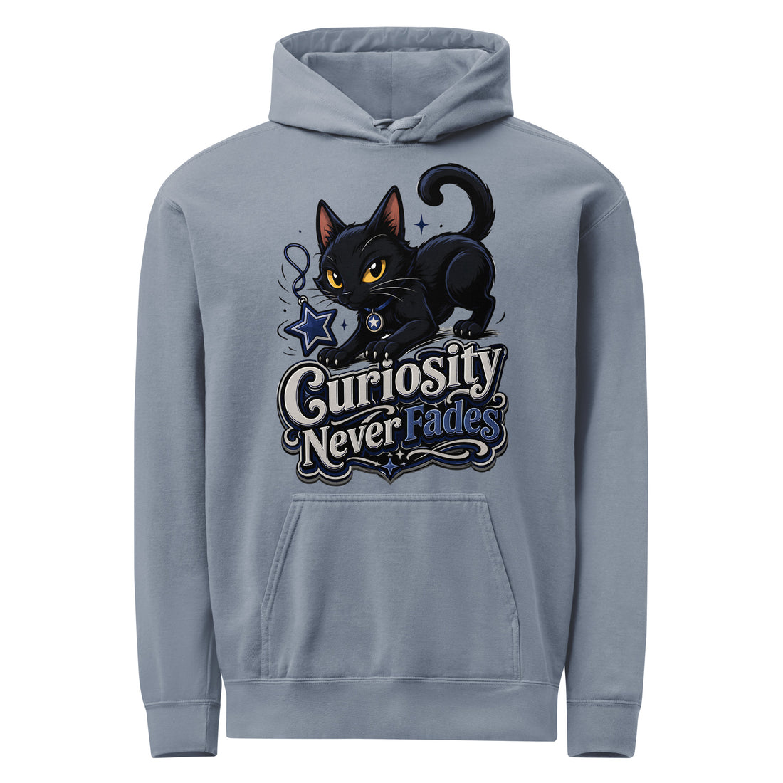 Curiosity Never Fades Cat Lovers Garment Dyed Hoodie by printfluence.net