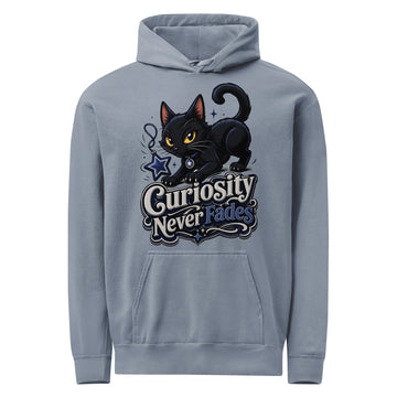 Curiosity Never Fades Cat Lovers Garment Dyed Hoodie by printfluence.net