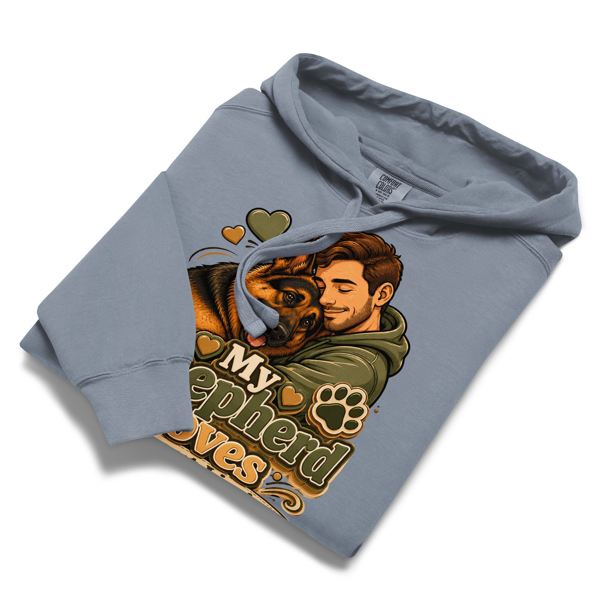 German Shepherd Loves Without Limits Garment-Dyed Hoodie by printfluence.net