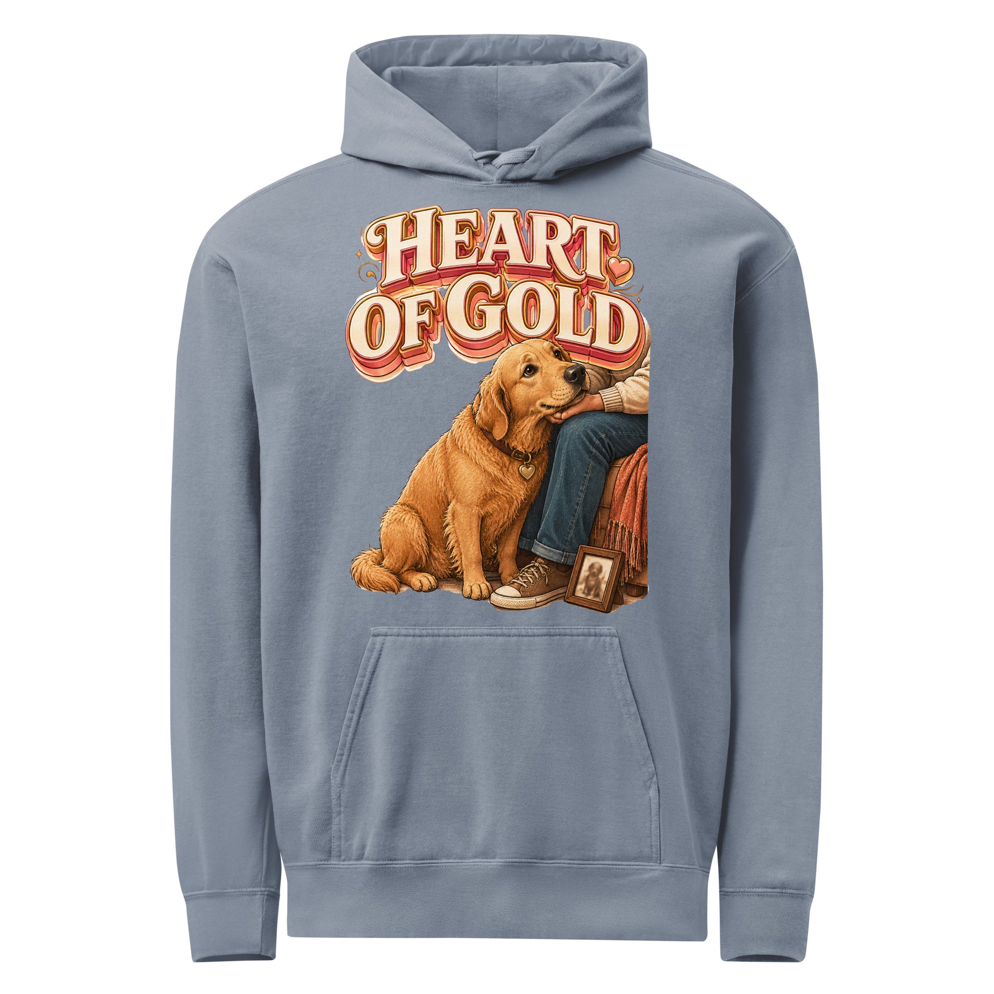 Golden Retriever Lovers Premium Garment-Dyed Hoodie - Heart Of Gold by printfluence.net