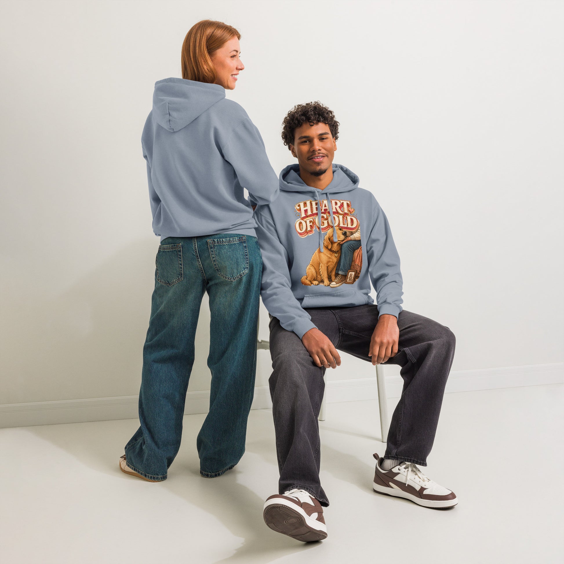 Golden Retriever Lovers Premium Garment-Dyed Hoodie - Heart Of Gold by printfluence.net
