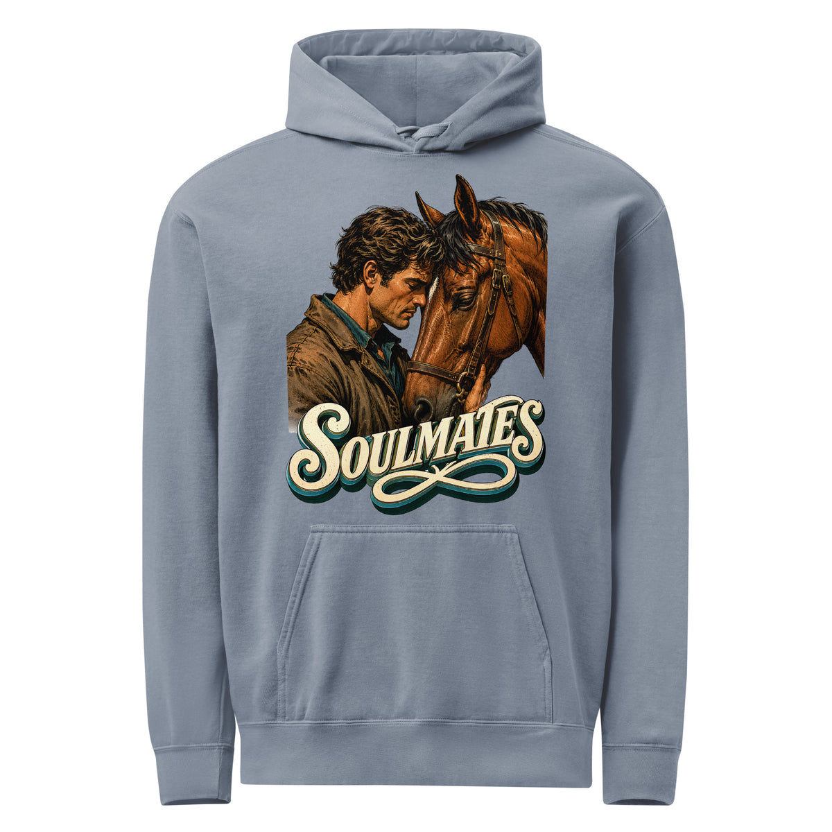 Soulmates Horse Garment-Dyed Hoodie - Horse Lovers Edition by printfluence.net