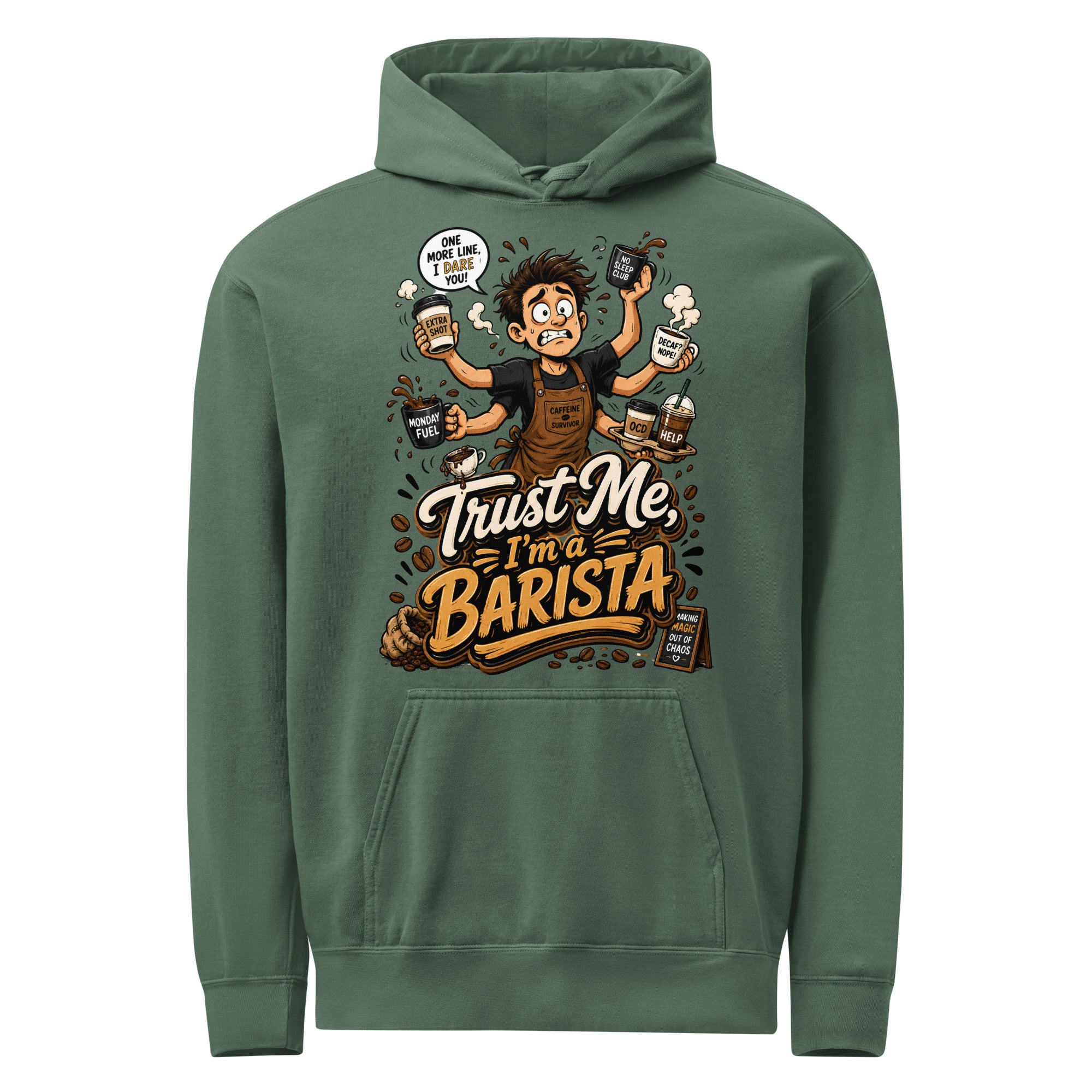 Coffee Lovers Unisex Garment-Dyed Hoodie - Emotionally Attached To Coffee! by printfluence.net