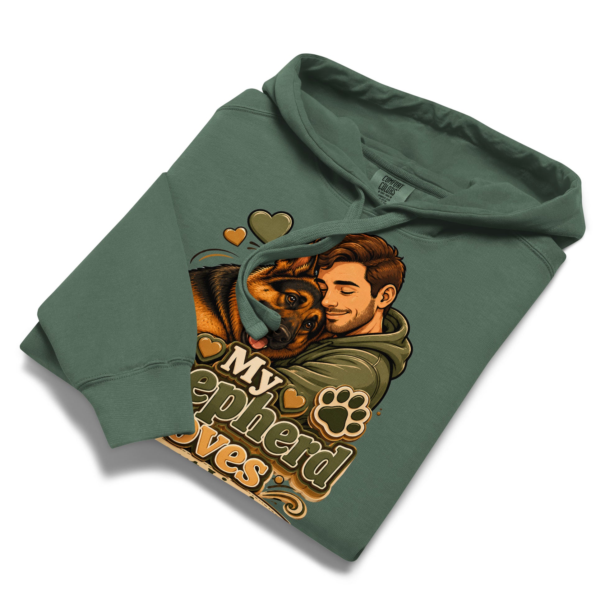 German Shepherd Loves Without Limits Garment-Dyed Hoodie by printfluence.net
