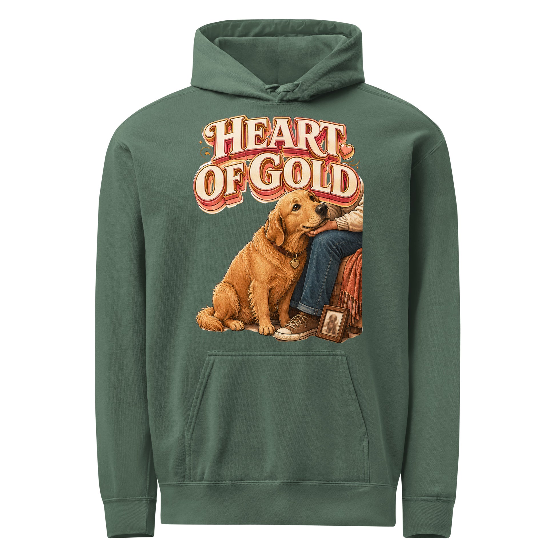 Golden Retriever Lovers Premium Garment-Dyed Hoodie - Heart Of Gold by printfluence.net