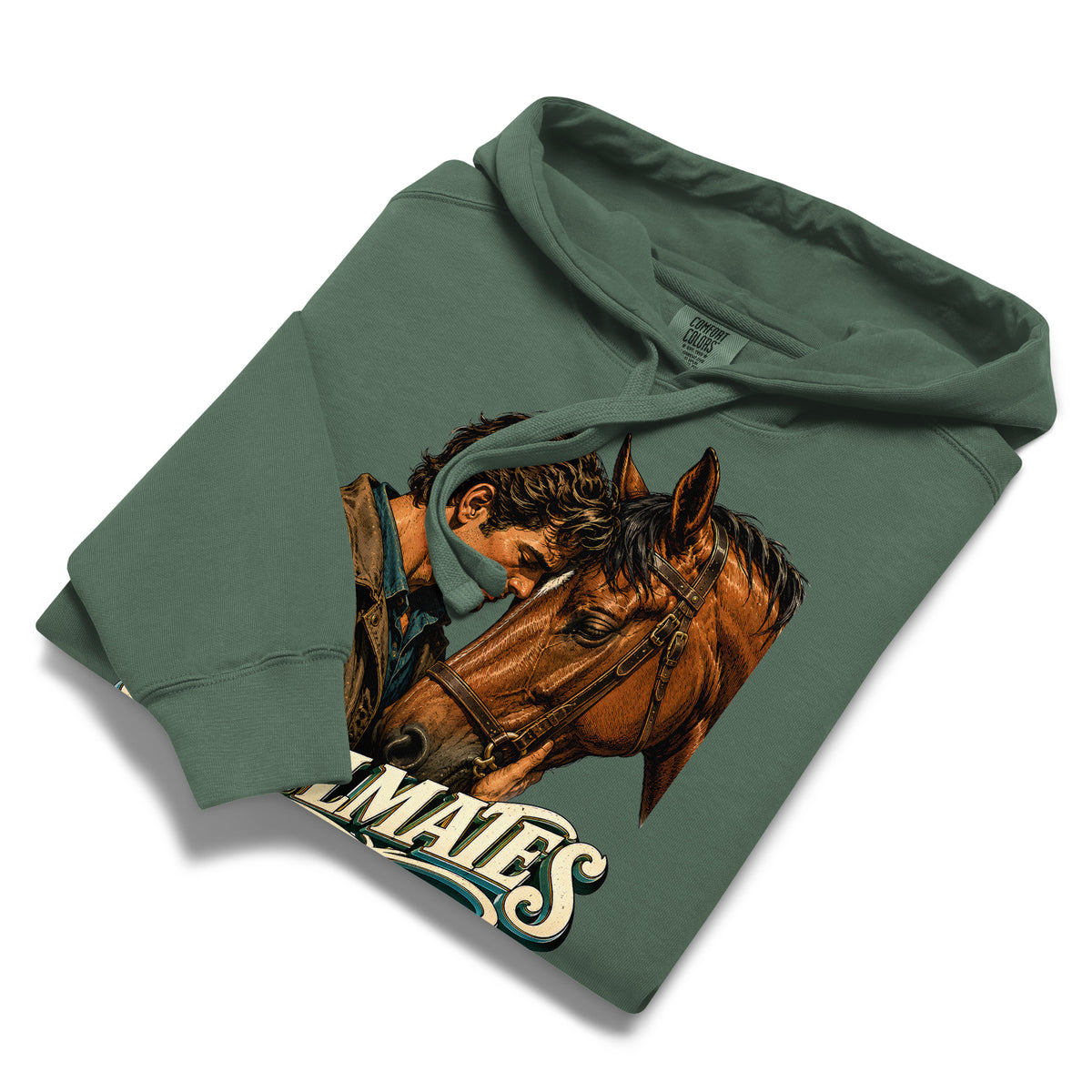 Soulmates Horse Garment-Dyed Hoodie - Horse Lovers Edition by printfluence.net