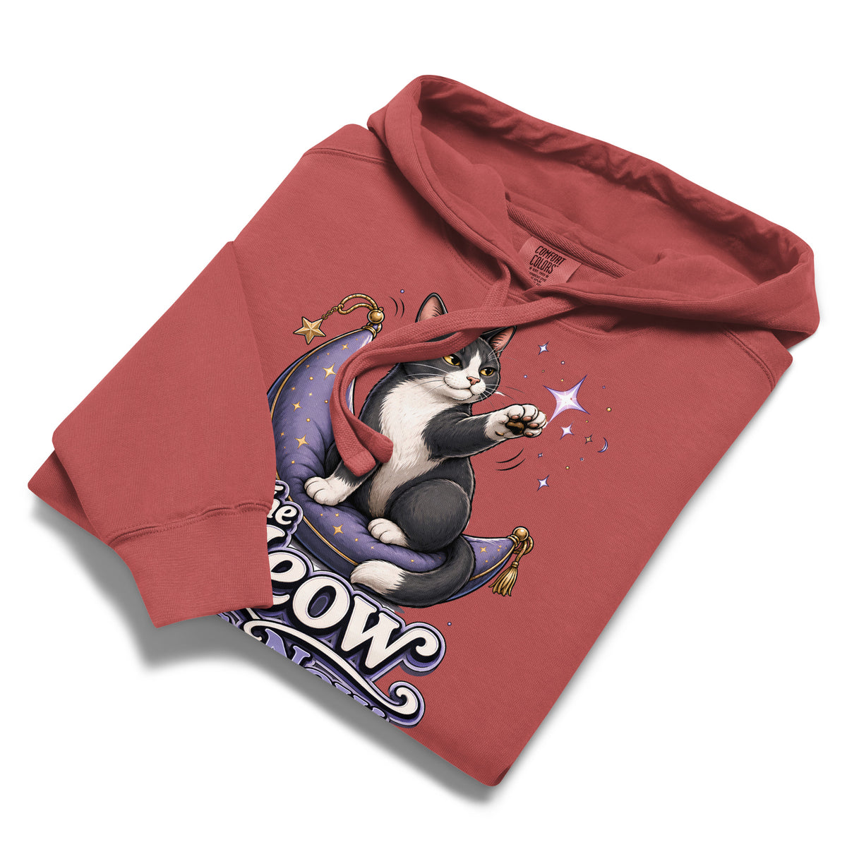 Cat Lovers "The Meow Is Now" Unisex Garment-Dyed Hoodie by printfluence.net