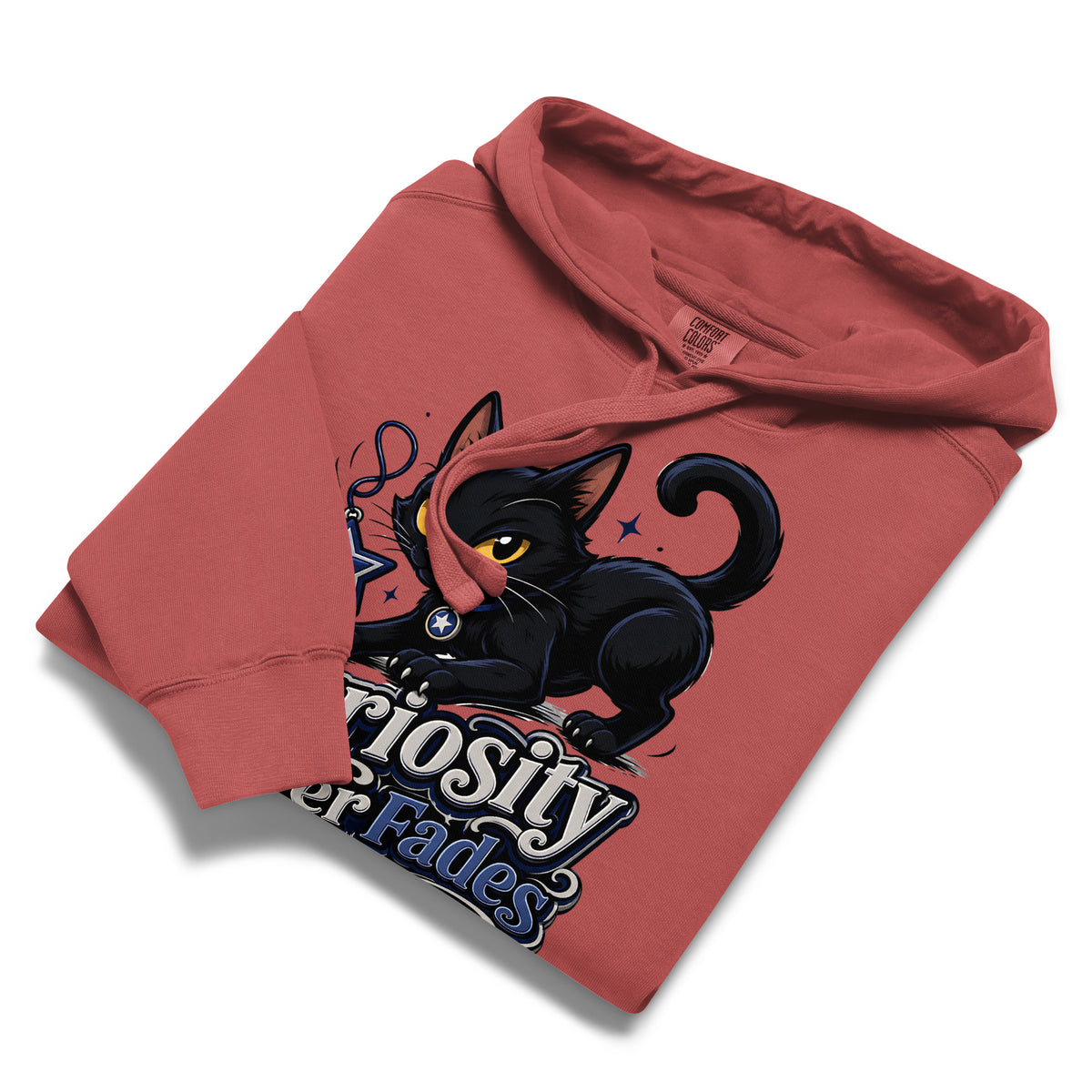 Curiosity Never Fades Cat Lovers Garment Dyed Hoodie by printfluence.net