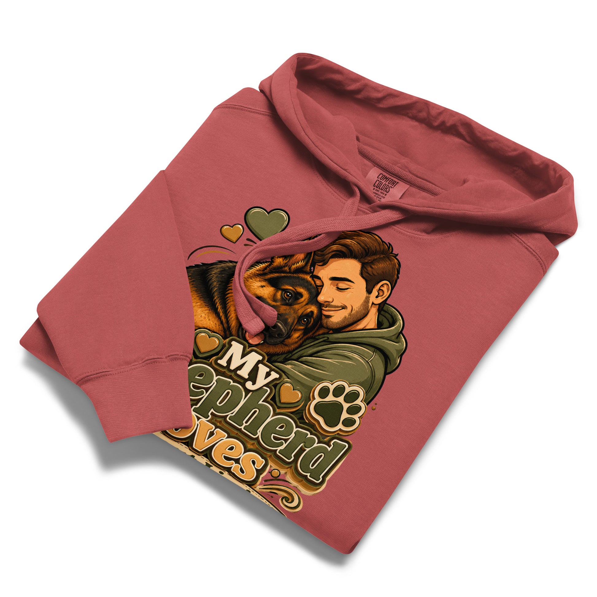 German Shepherd Loves Without Limits Garment-Dyed Hoodie by printfluence.net