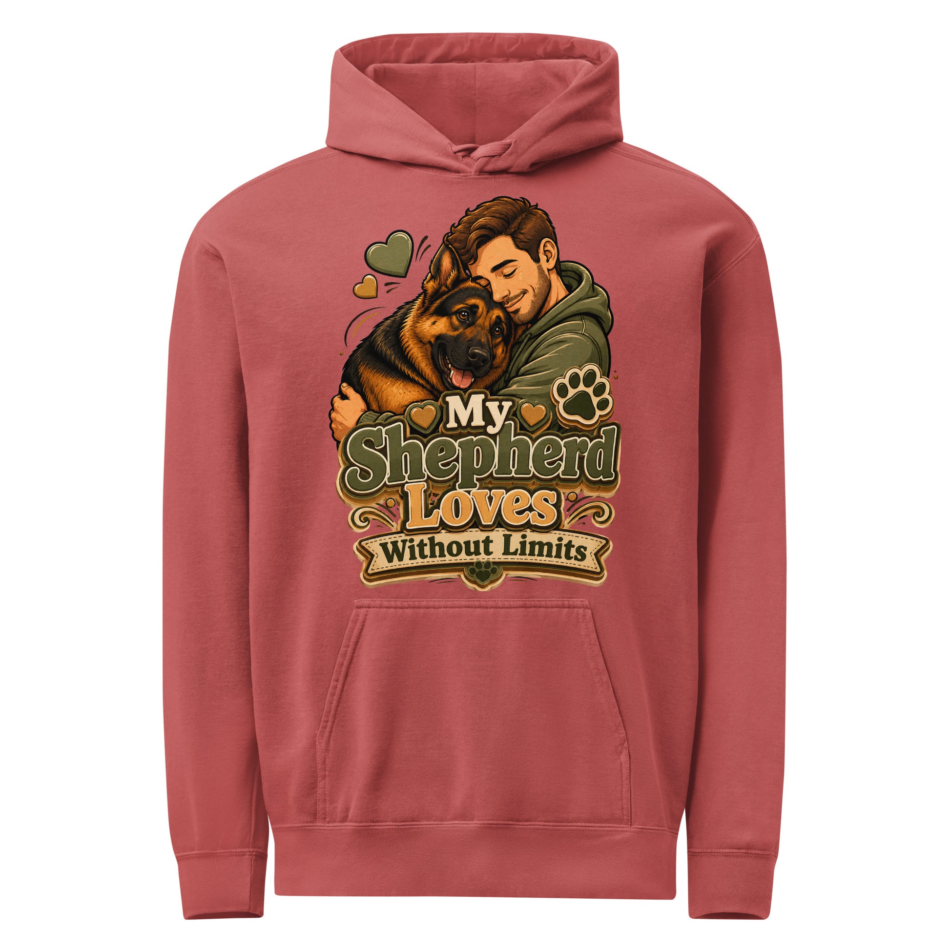 German Shepherd Loves Without Limits Garment-Dyed Hoodie by printfluence.net