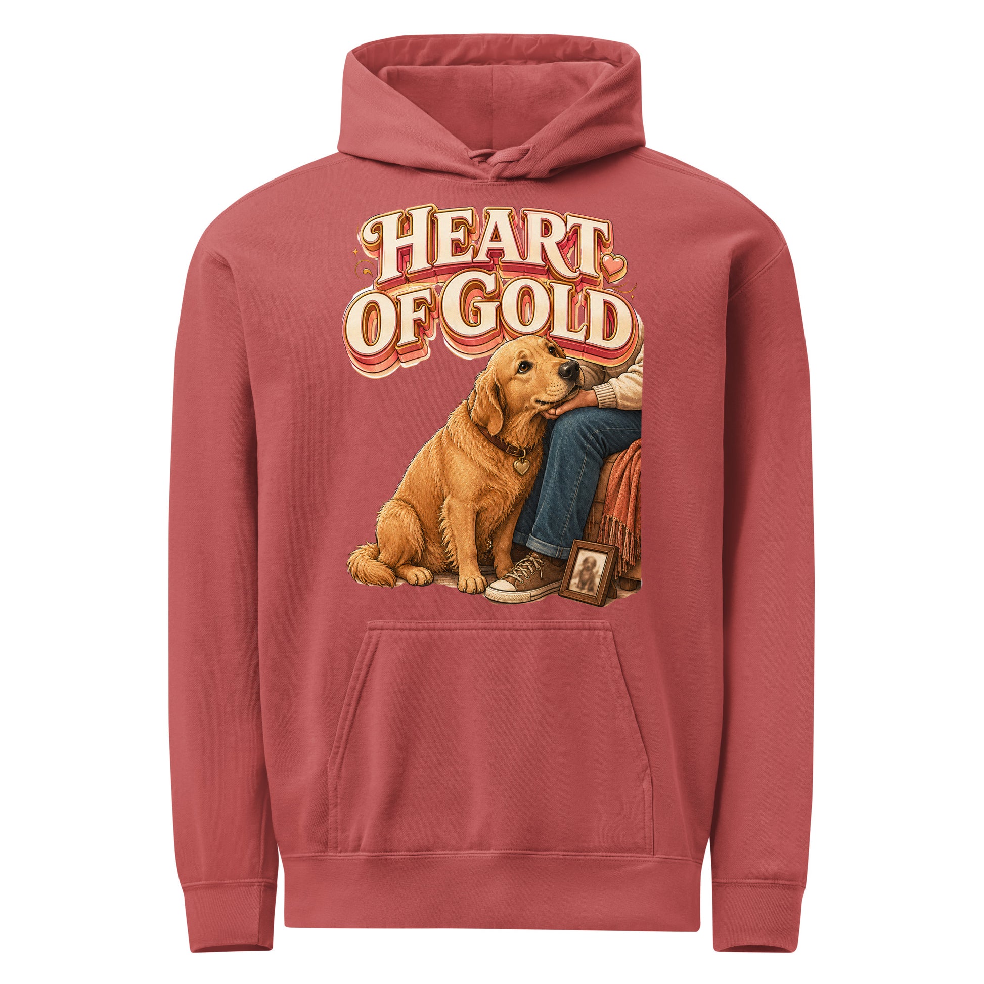 Golden Retriever Lovers Premium Garment-Dyed Hoodie - Heart Of Gold by printfluence.net