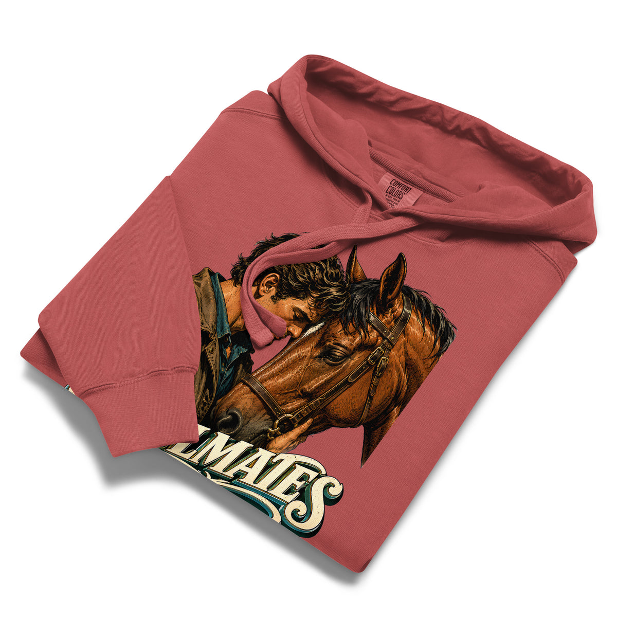 Soulmates Horse Garment-Dyed Hoodie - Horse Lovers Edition by printfluence.net
