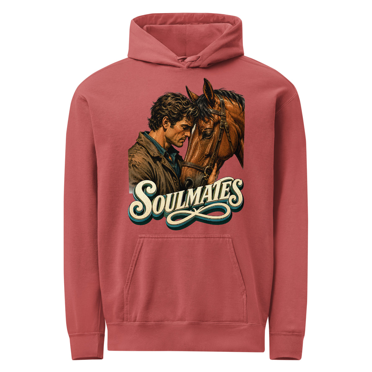 Soulmates Horse Garment-Dyed Hoodie - Horse Lovers Edition by printfluence.net