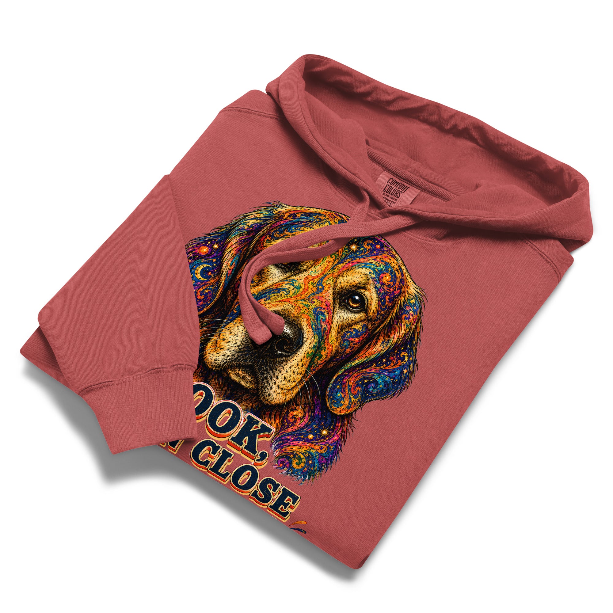 Starry Golden Retriever Lovers Garment-Dyed Hoodie - Look Then Close Your Eyes H-11 by printfluence.net