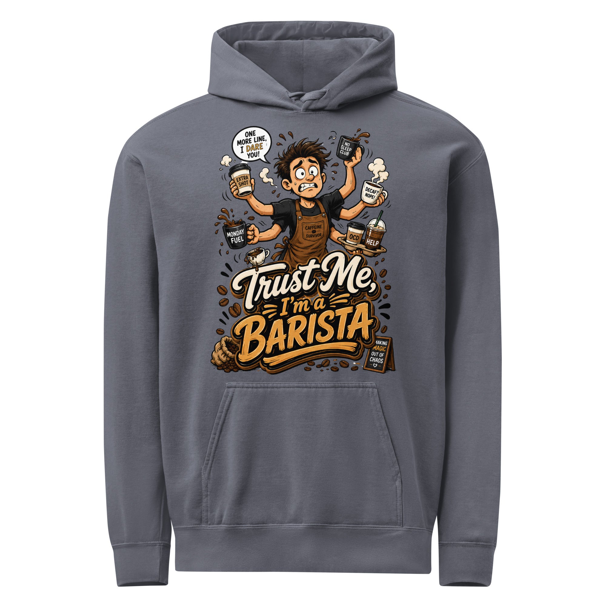 Coffee Lovers Unisex Garment-Dyed Hoodie - Emotionally Attached To Coffee! by printfluence.net