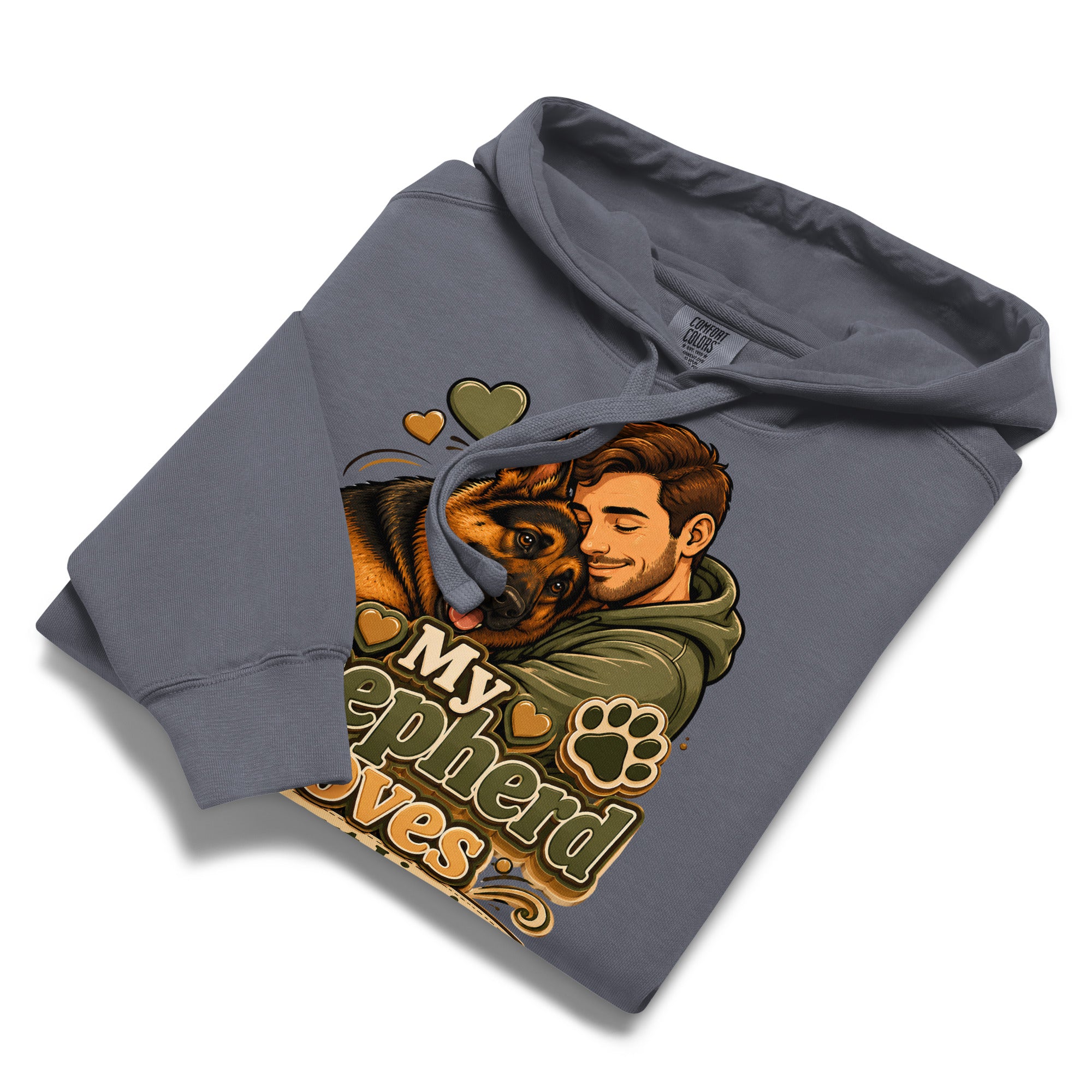 German Shepherd Loves Without Limits Garment-Dyed Hoodie by printfluence.net